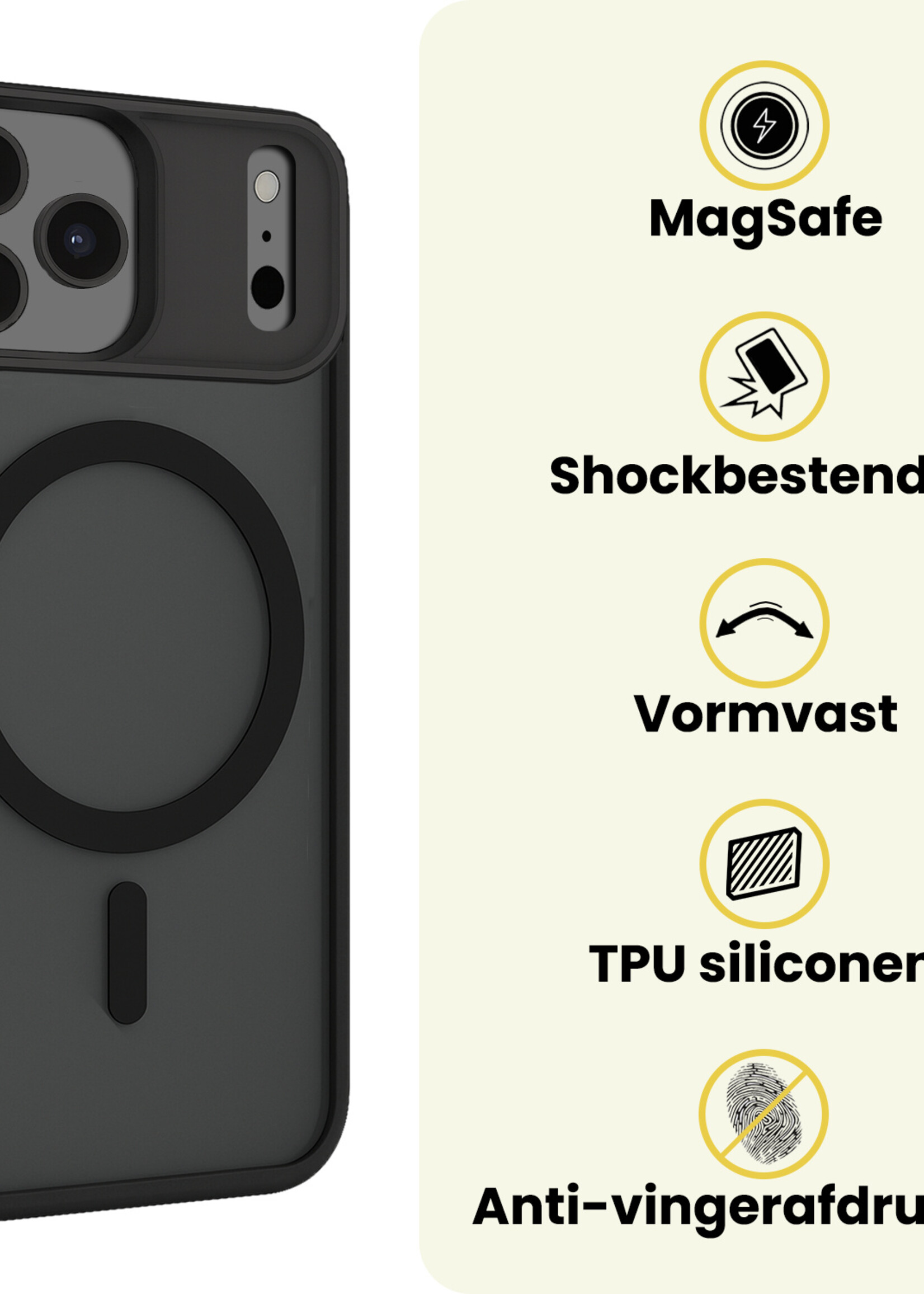 LUQ LUQ iPhone 17 Pro Magsafe Hoesje - Zwart - 2 PACK