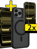 LUQ LUQ iPhone 17 Pro Magsafe Hoesje Zwart Met 2x Screenprotector