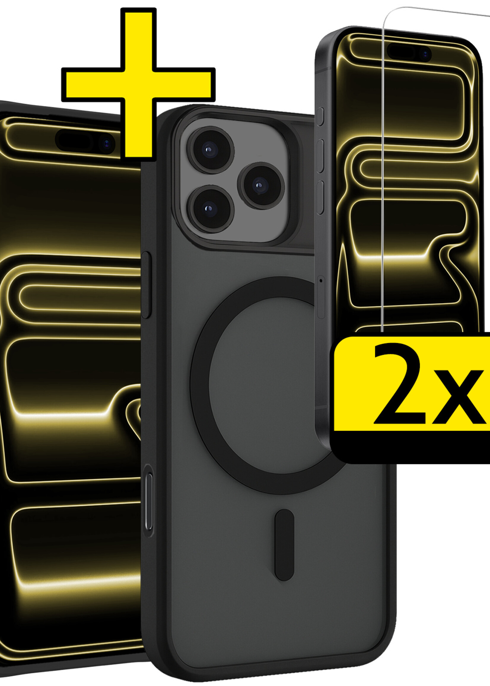 LUQ LUQ iPhone 17 Pro Magsafe Hoesje Zwart Met 2x Screenprotector