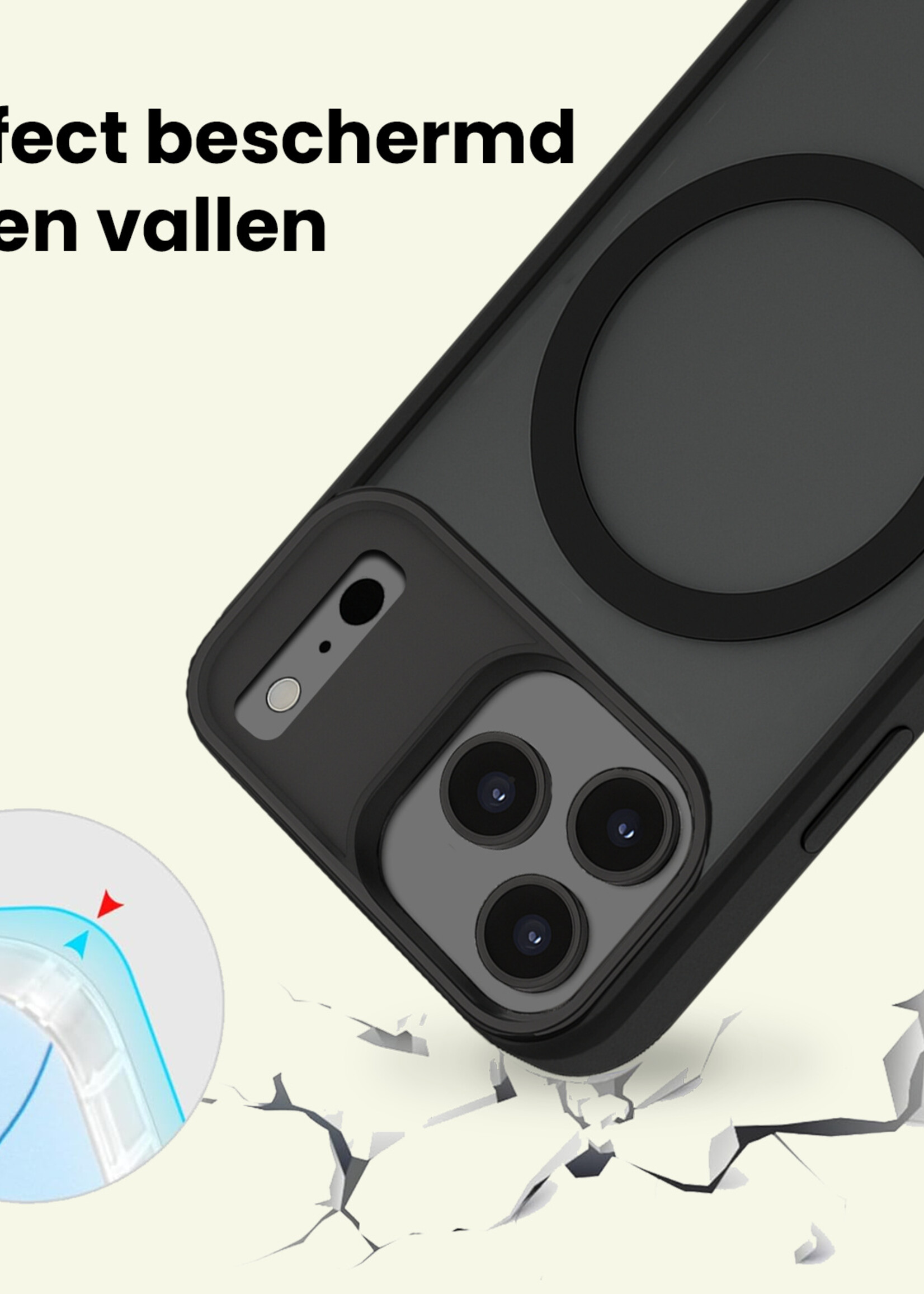 LUQ LUQ iPhone 17 Pro Magsafe Hoesje Zwart Met 2x Screenprotector