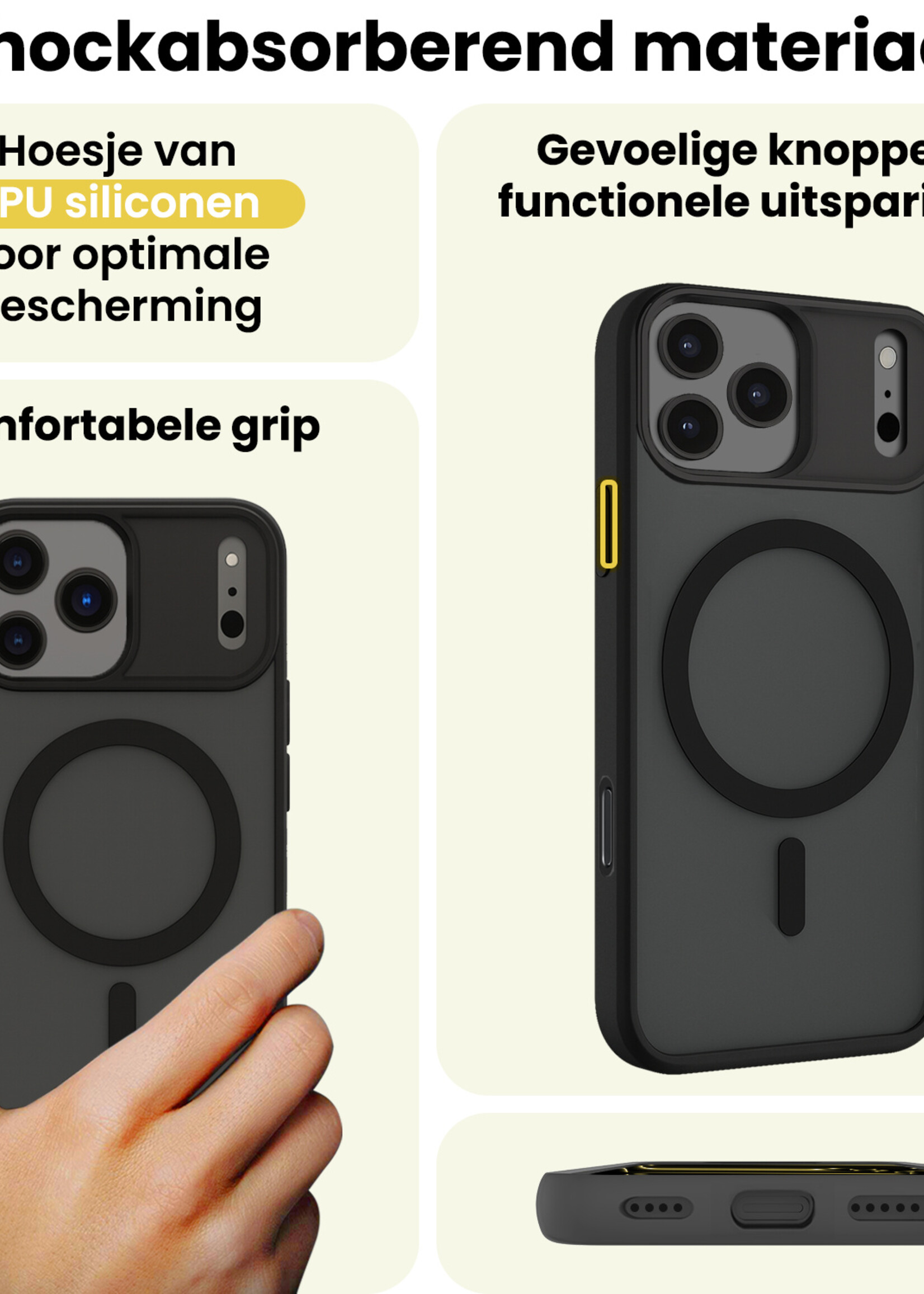 LUQ LUQ iPhone 17 Pro Max Magsafe Hoesje Zwart Met Screenprotector