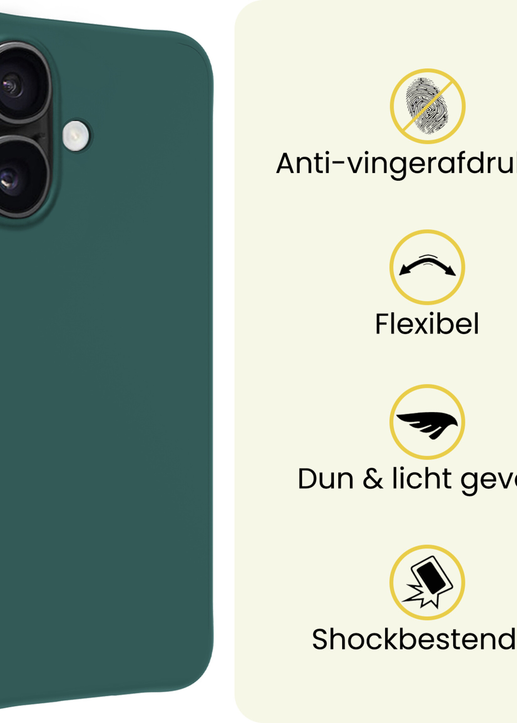 LUQ LUQ iPhone 17 Hoesje Siliconen - Donkergroen