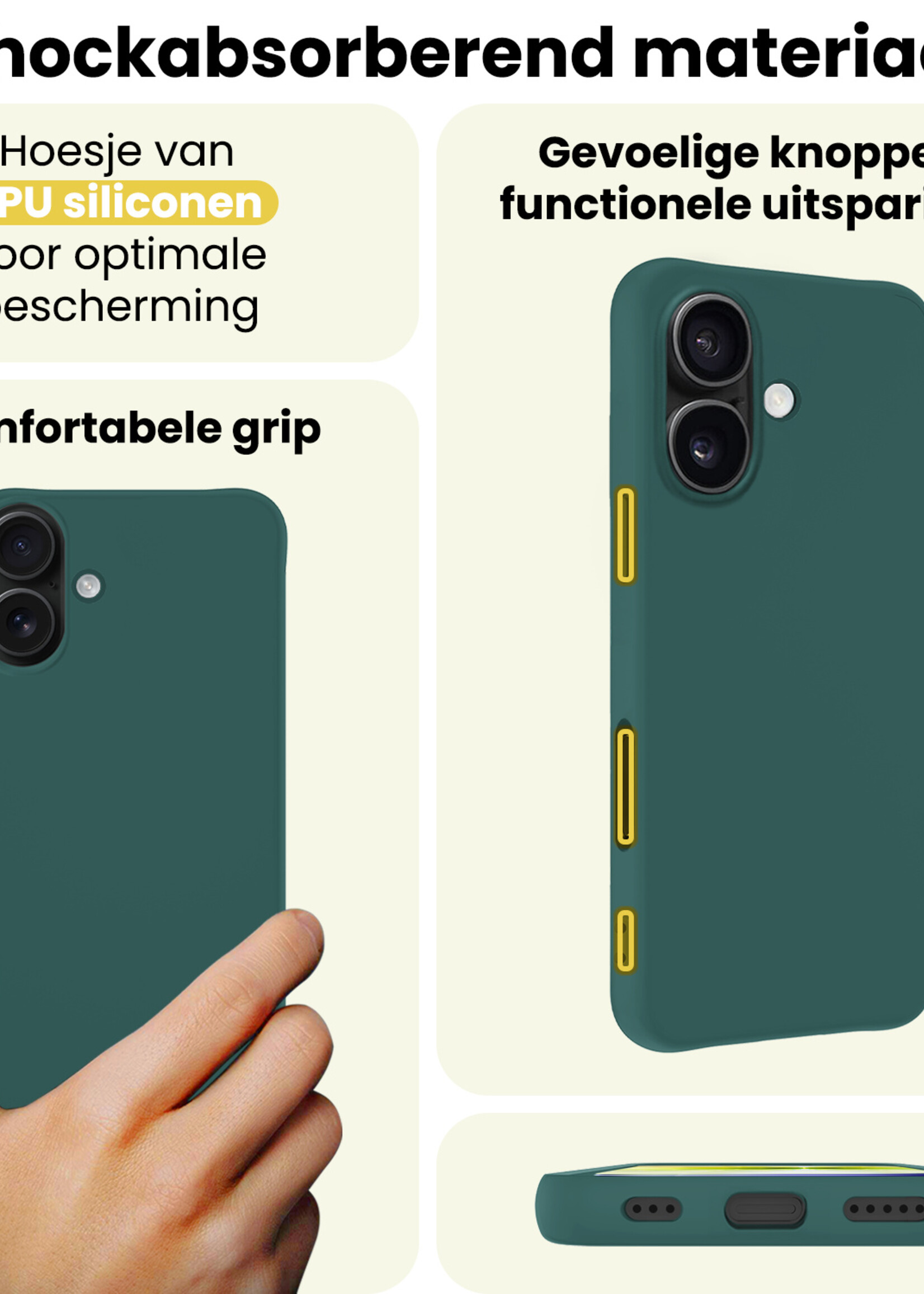 LUQ LUQ iPhone 17 Hoesje Siliconen - Donkergroen