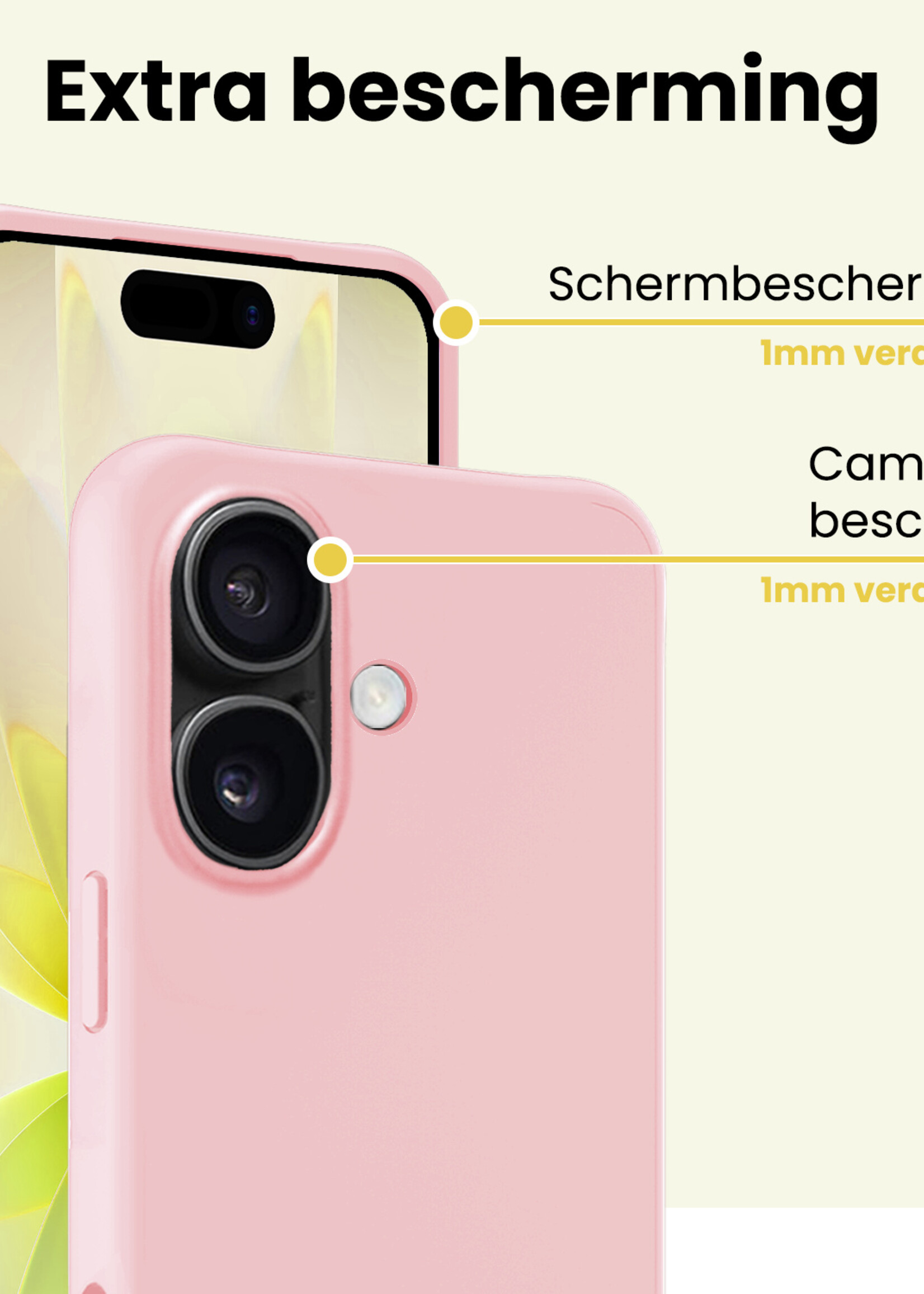 LUQ LUQ iPhone 17 Hoesje Siliconen - Lichtroze