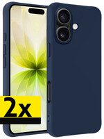 LUQ LUQ iPhone 17 Hoesje Siliconen - Donkerblauw - 2 PACK