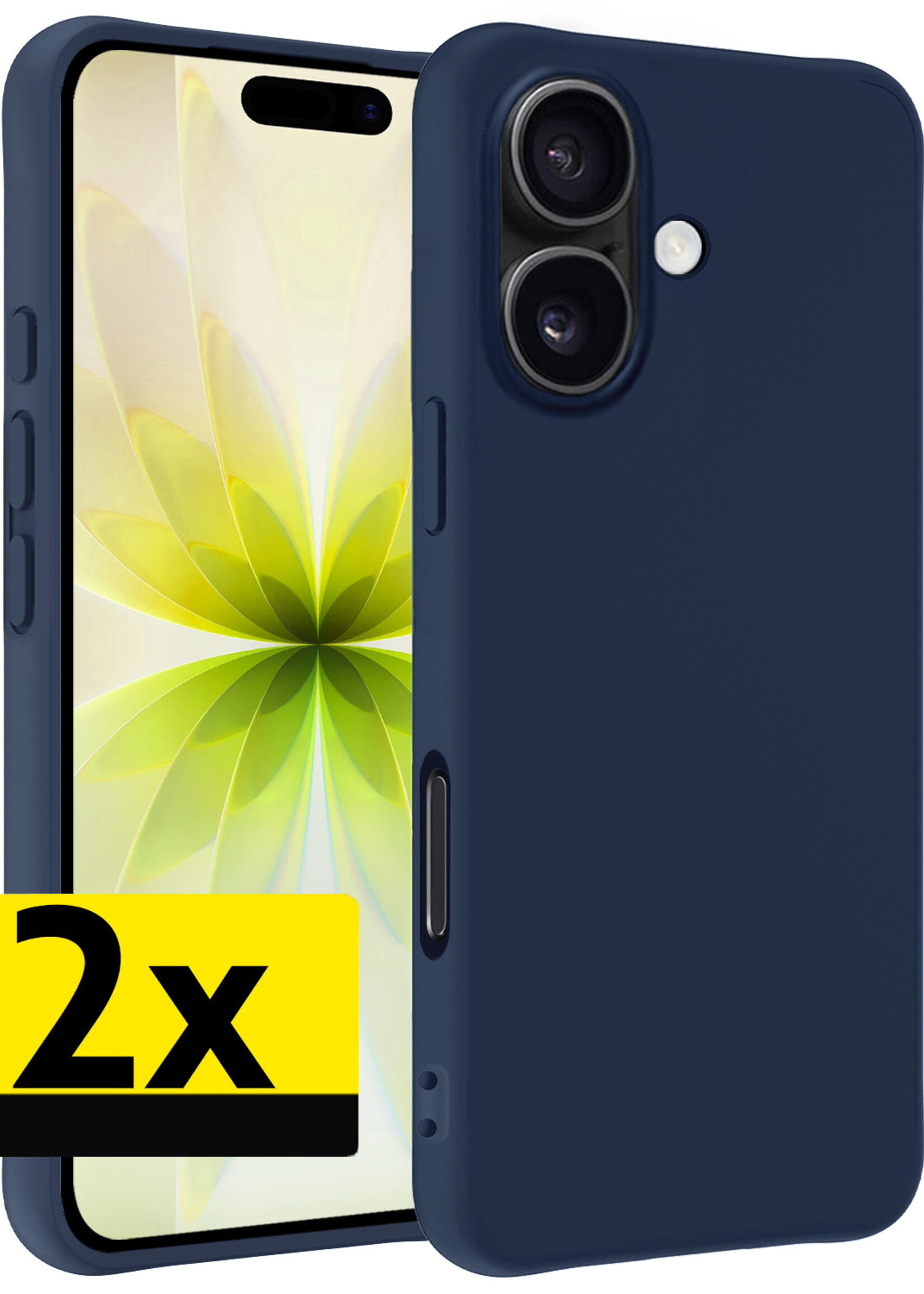 LUQ LUQ iPhone 17 Hoesje Siliconen - Donkerblauw - 2 PACK