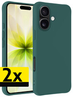 LUQ LUQ iPhone 17 Hoesje Siliconen - Donkergroen - 2 PACK