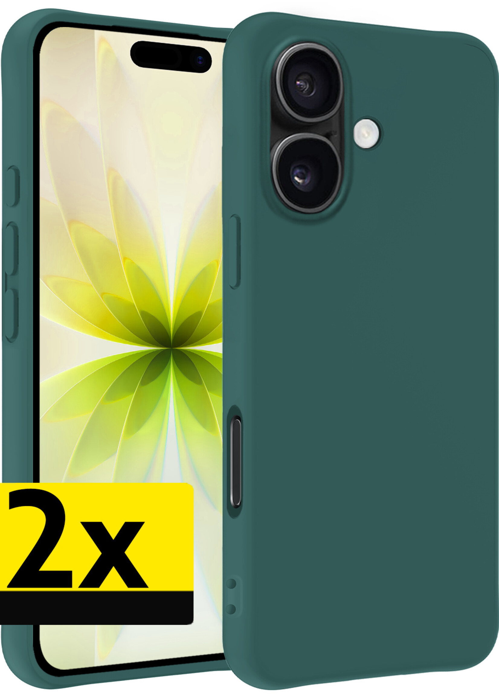 LUQ LUQ iPhone 17 Hoesje Siliconen - Donkergroen - 2 PACK