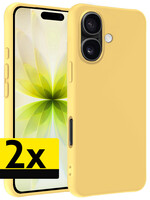 LUQ LUQ iPhone 17 Hoesje Siliconen - Geel - 2 PACK