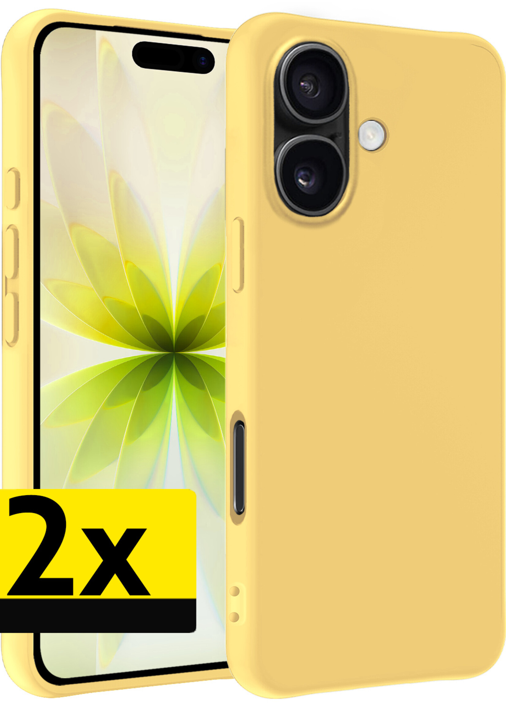 LUQ LUQ iPhone 17 Hoesje Siliconen - Geel - 2 PACK