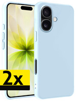 LUQ LUQ iPhone 17 Hoesje Siliconen - Lichtblauw - 2 PACK