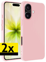 LUQ LUQ iPhone 17 Hoesje Siliconen - Lichtroze - 2 PACK