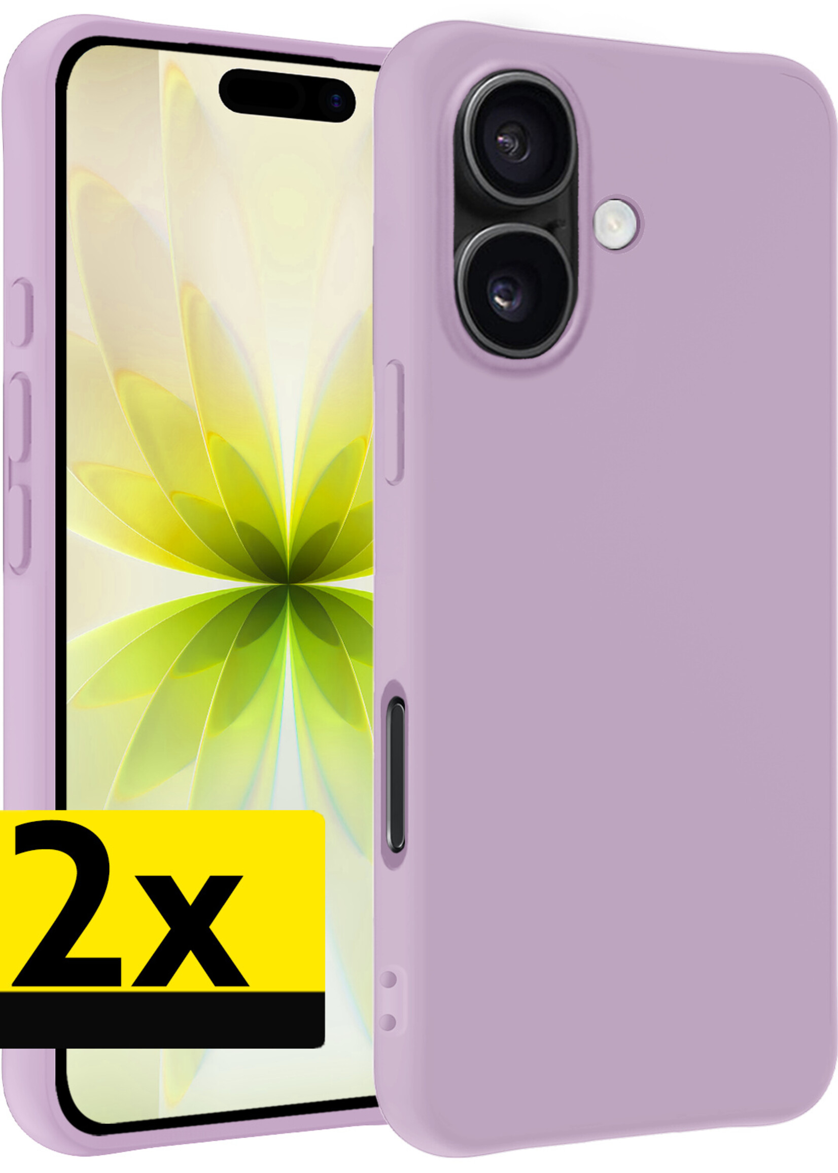 LUQ LUQ iPhone 17 Hoesje Siliconen - Lila - 2 PACK