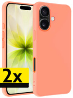 LUQ LUQ iPhone 17 Hoesje Siliconen - Perzik - 2 PACK
