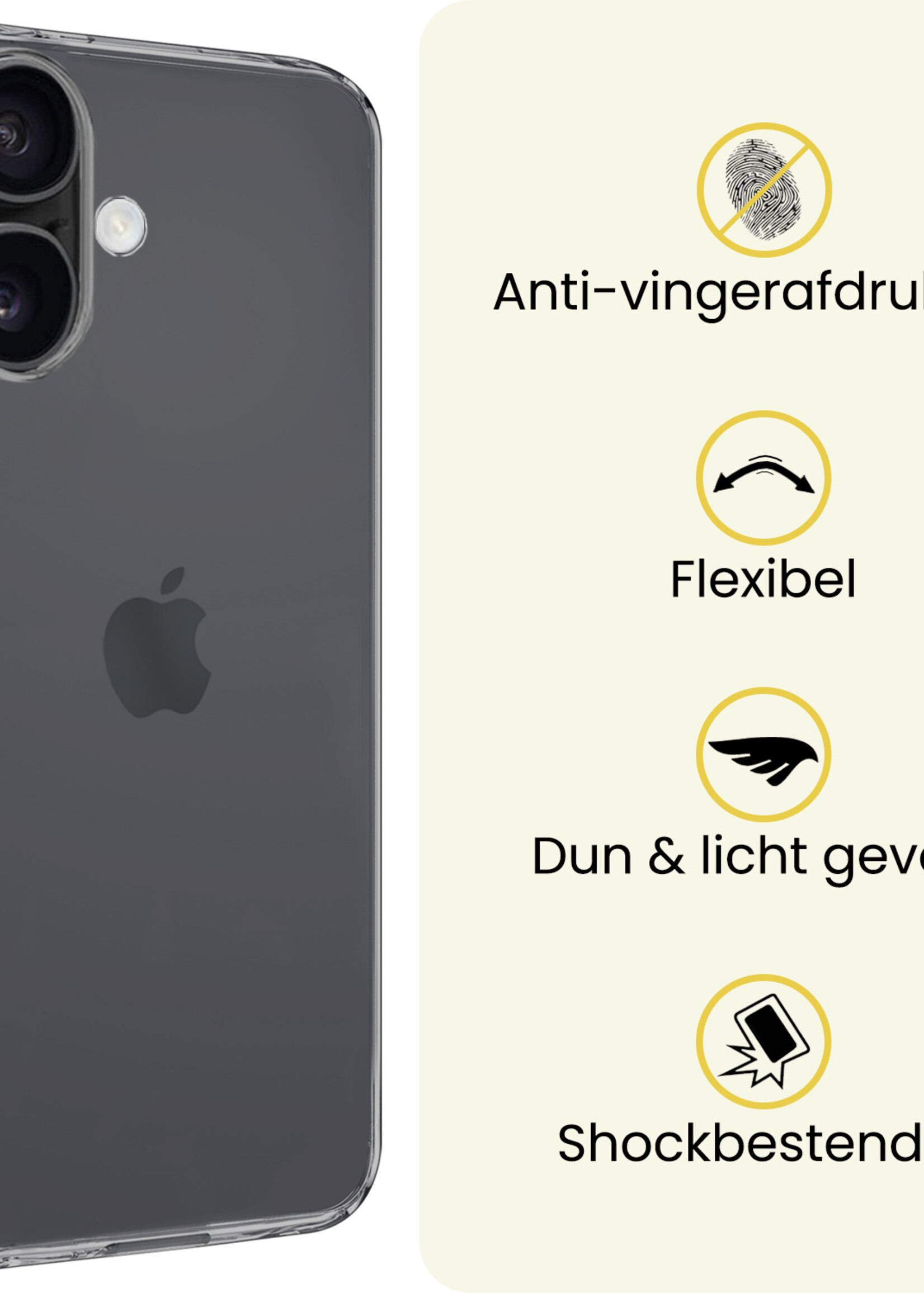 LUQ LUQ iPhone 17 Hoesje Siliconen - Transparant - 2 PACK