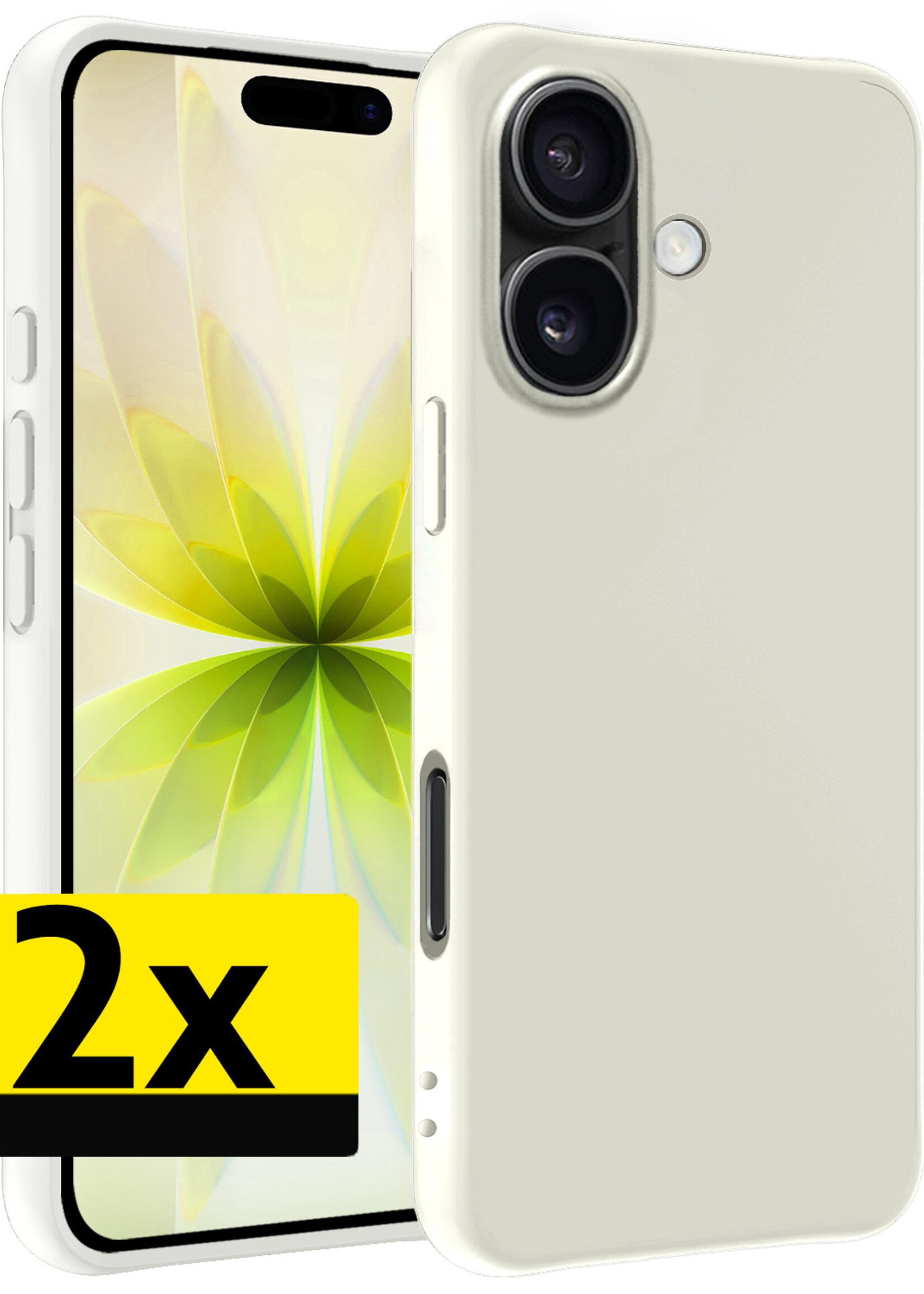 LUQ LUQ iPhone 17 Hoesje Siliconen - Wit - 2 PACK