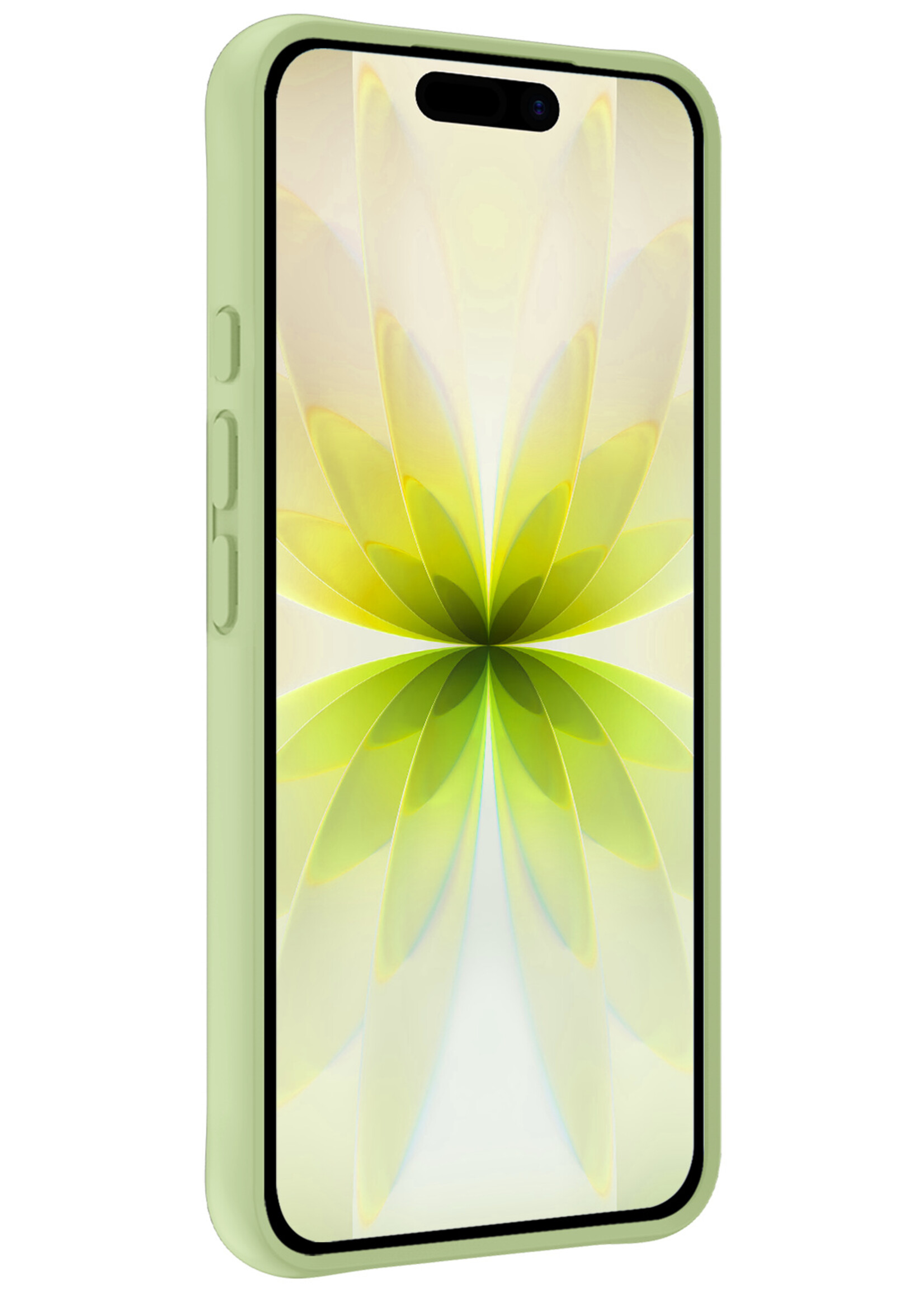 LUQ LUQ iPhone 17 Hoesje Siliconen Met Screenprotector Met Dichte Notch - Groen