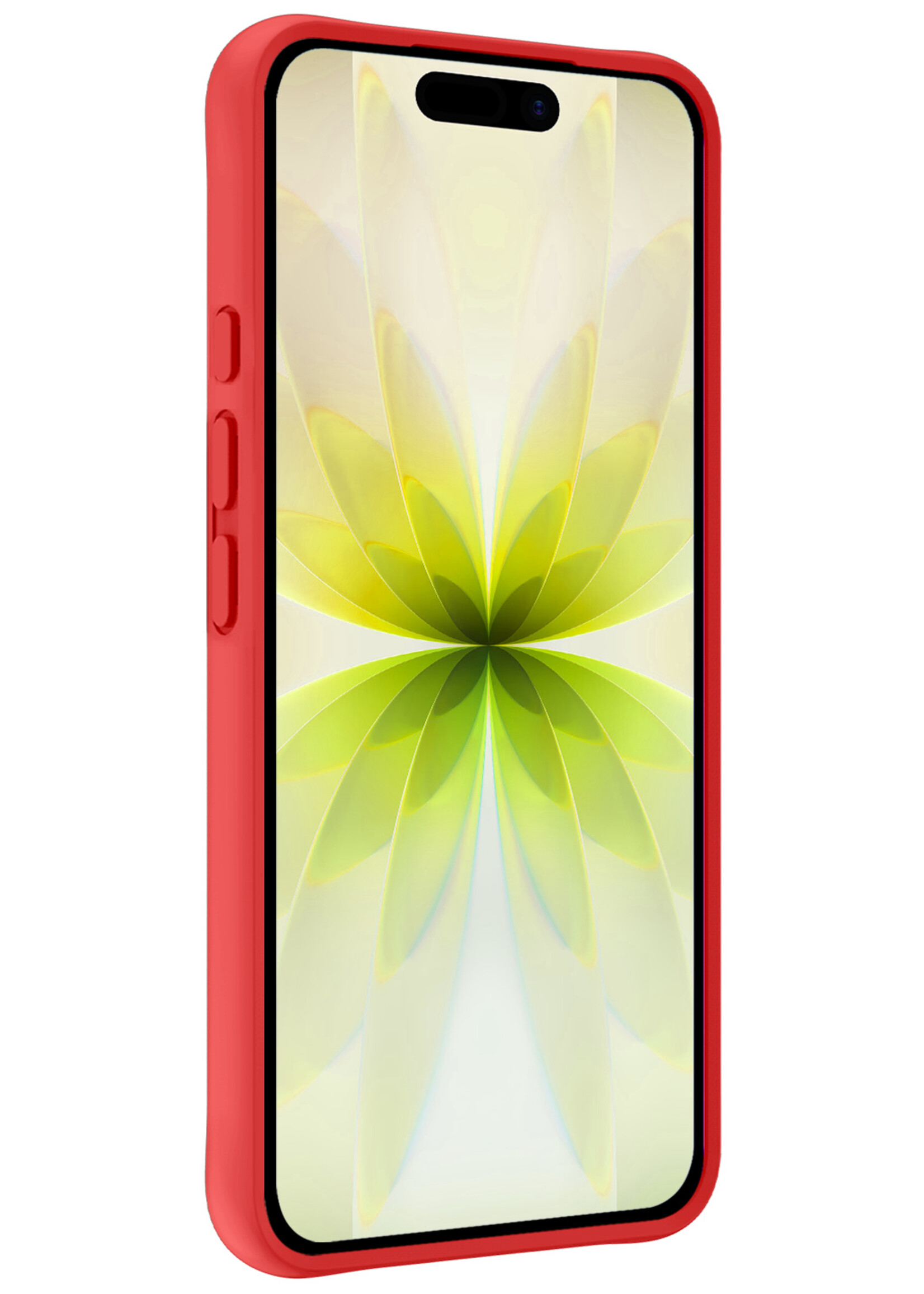 LUQ LUQ iPhone 17 Hoesje Siliconen Met Screenprotector Met Dichte Notch - Rood