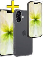 LUQ LUQ iPhone 17 Hoesje Siliconen Met Screenprotector Met Dichte Notch - Transparant