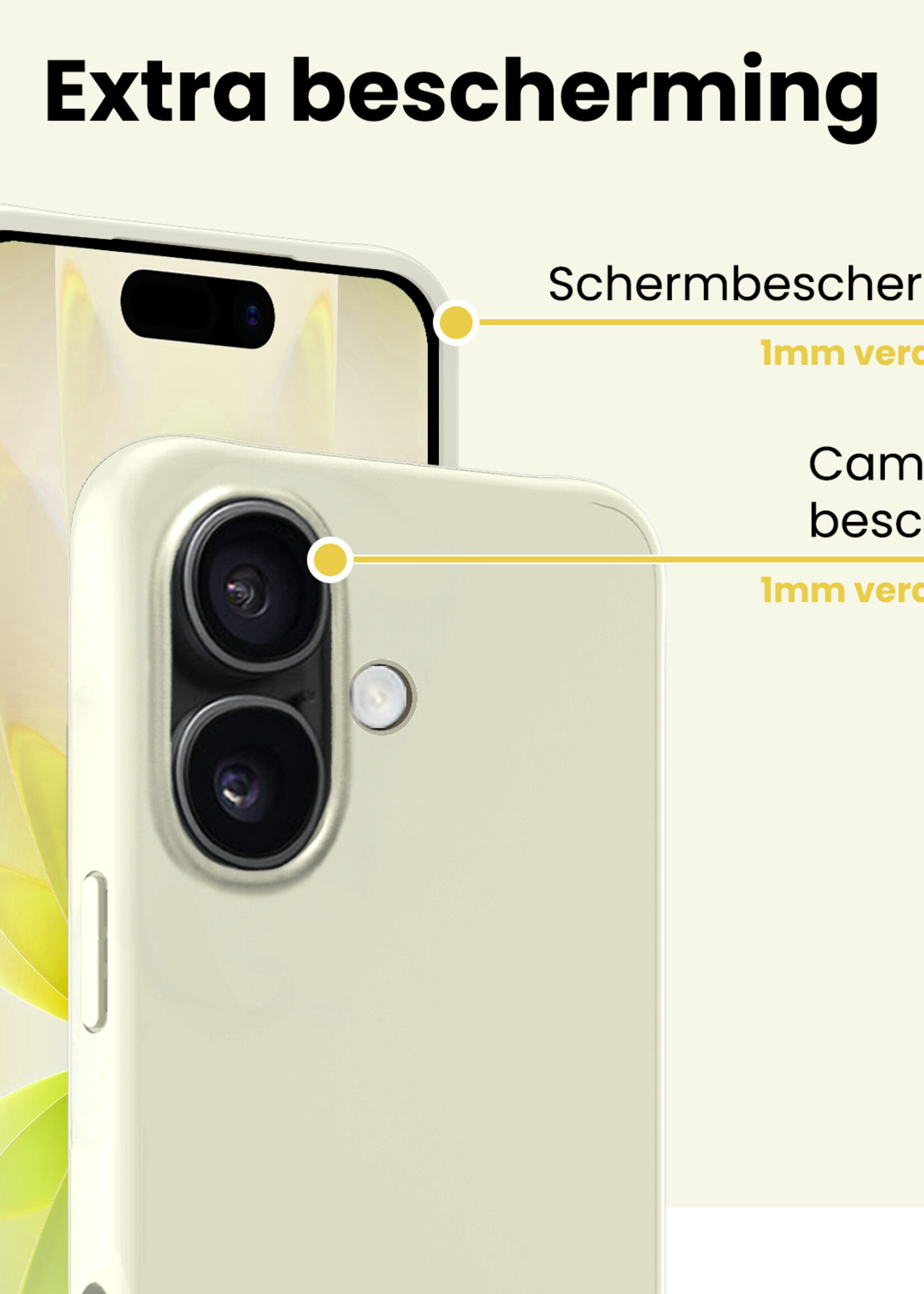 LUQ LUQ iPhone 17 Hoesje Siliconen Met Screenprotector Met Dichte Notch - Wit