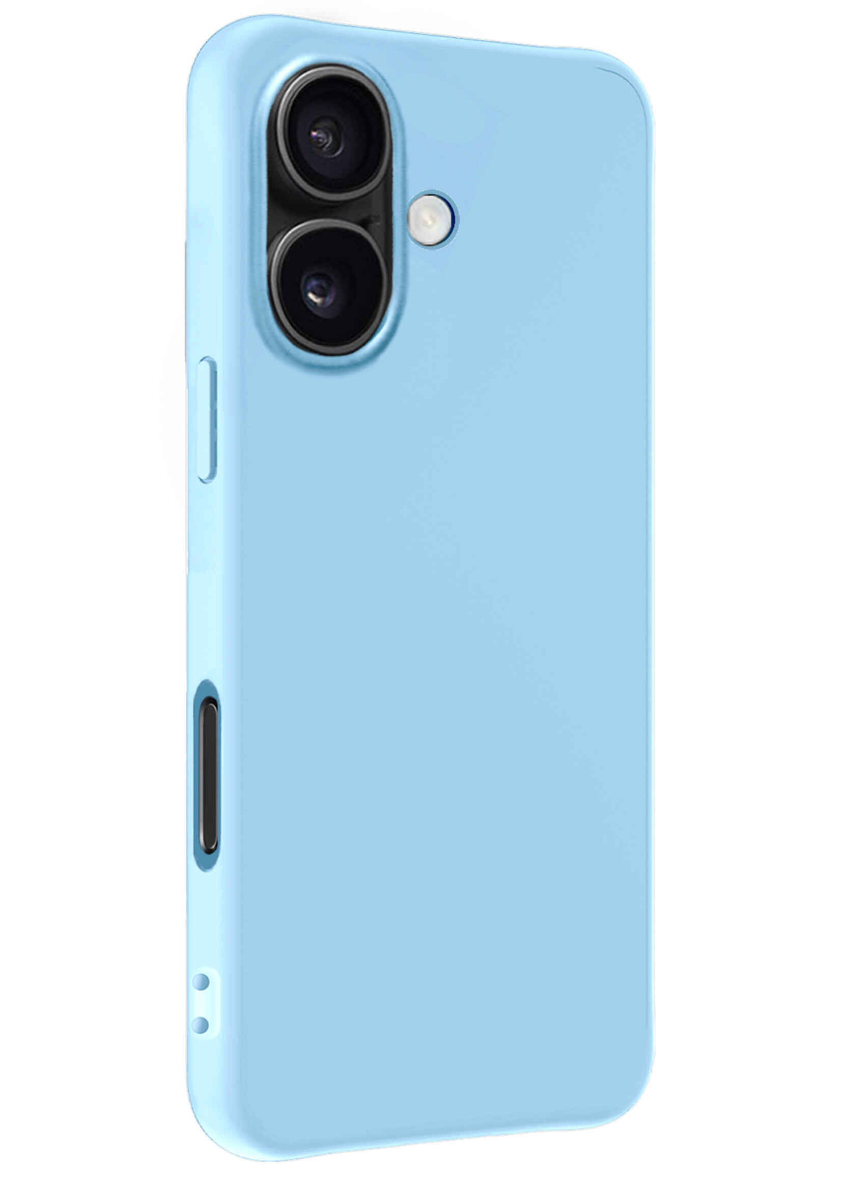 LUQ LUQ iPhone 17 Hoesje Siliconen Met 2x Screenprotector Met Dichte Notch - Lichtblauw