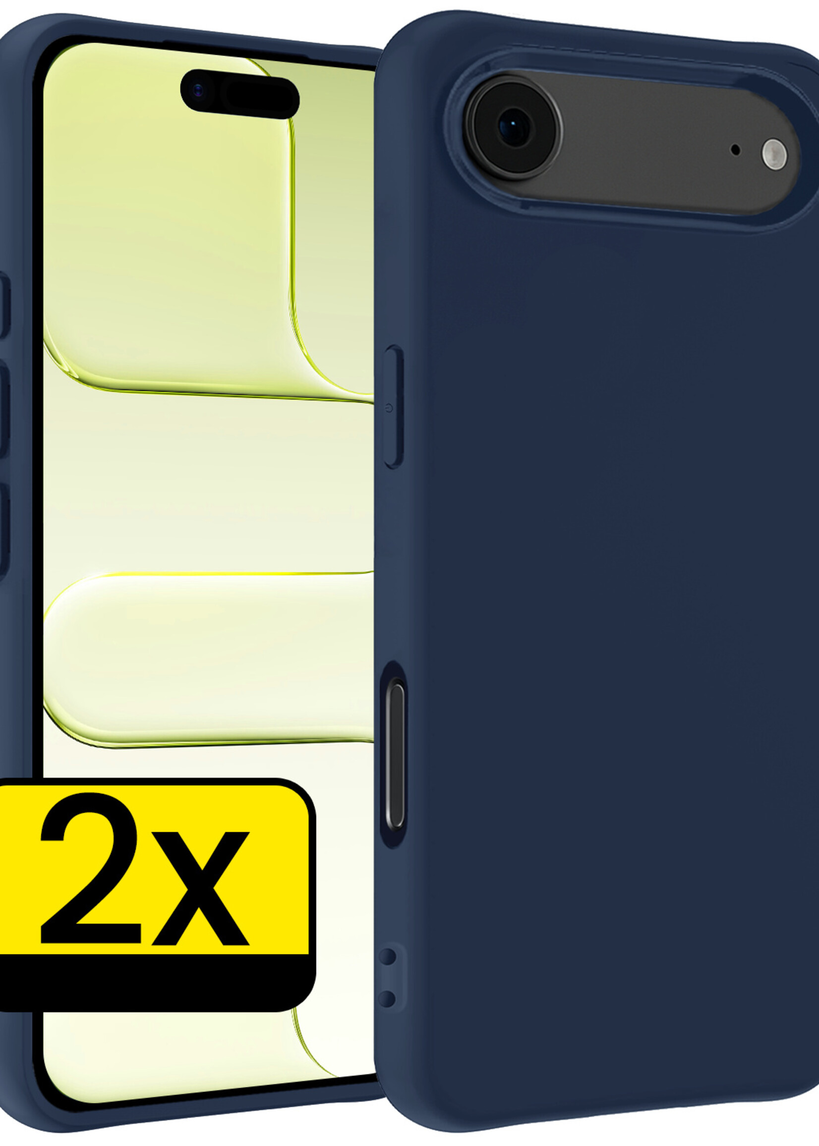 LUQ LUQ iPhone Air Hoesje Siliconen - Donkerblauw - 2 PACK