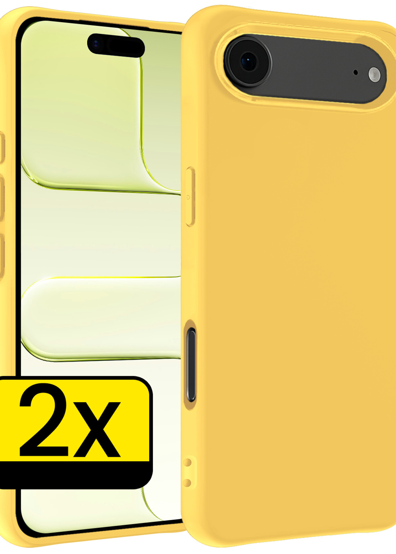 LUQ LUQ iPhone Air Hoesje Siliconen - Geel - 2 PACK