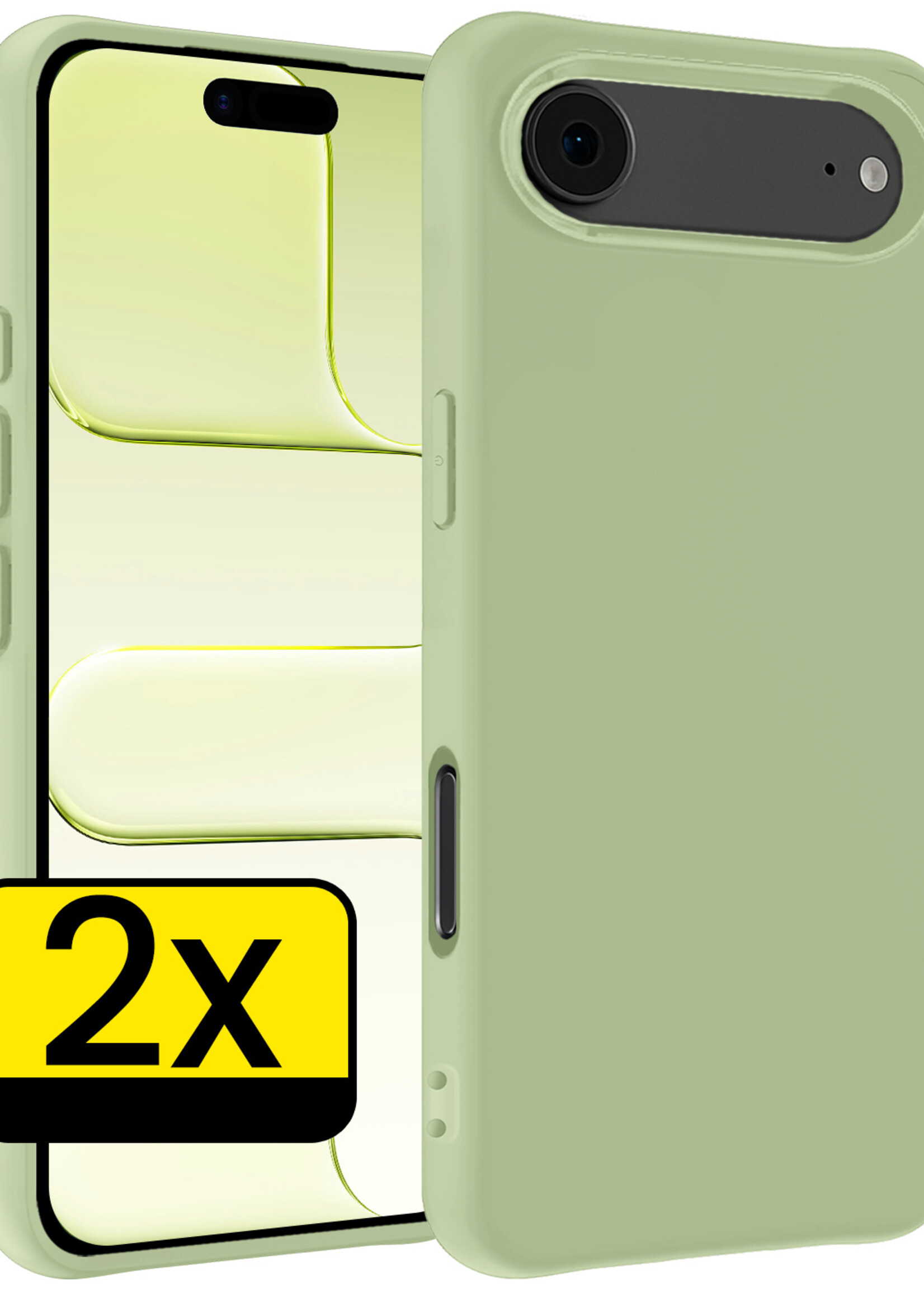 LUQ LUQ iPhone Air Hoesje Siliconen - Groen - 2 PACK