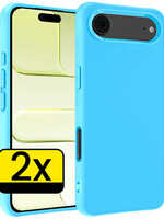 LUQ LUQ iPhone Air Hoesje Siliconen - Lichtblauw - 2 PACK