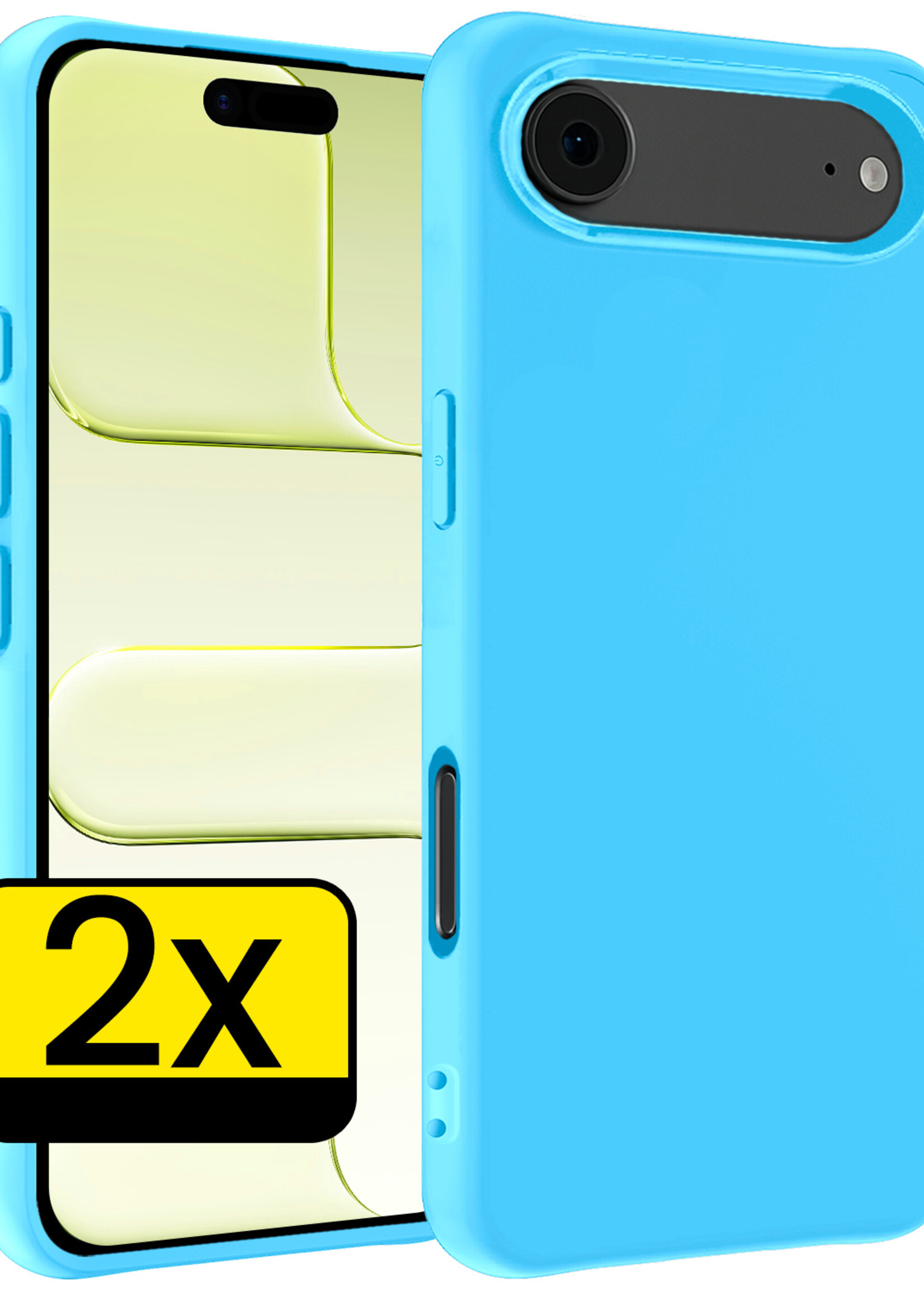 LUQ LUQ iPhone Air Hoesje Siliconen - Lichtblauw - 2 PACK