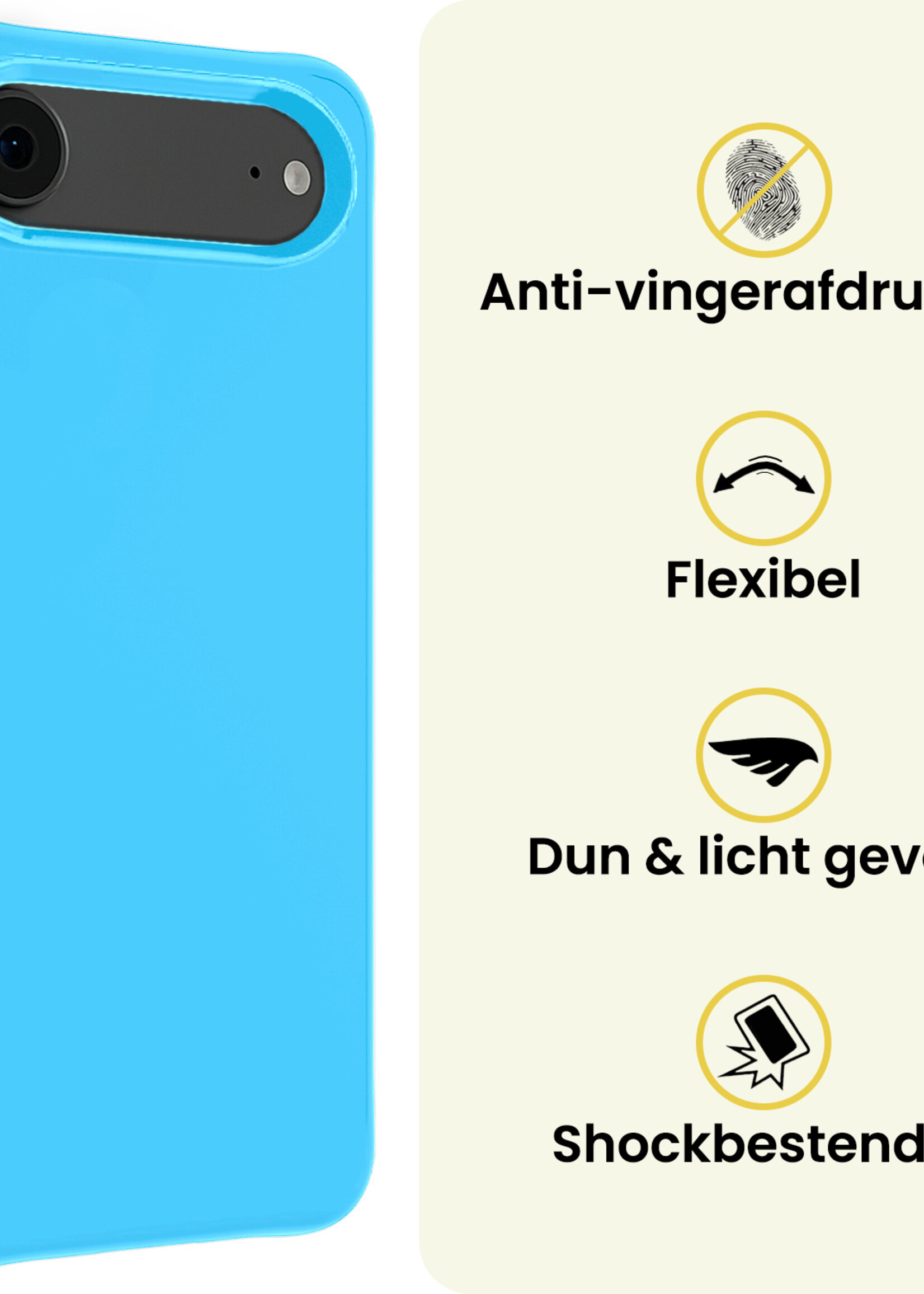 LUQ LUQ iPhone Air Hoesje Siliconen - Lichtblauw - 2 PACK