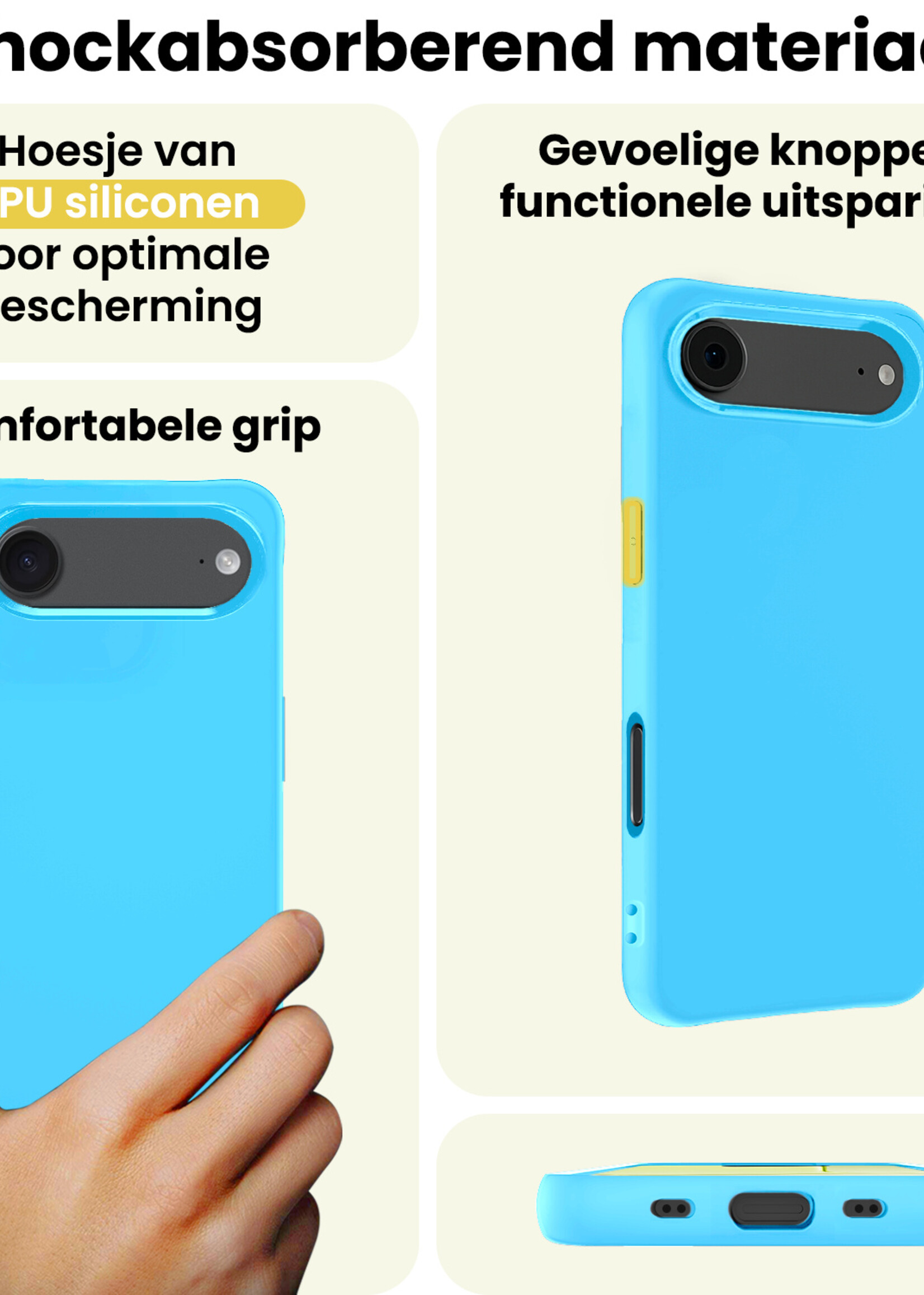 LUQ LUQ iPhone Air Hoesje Siliconen - Lichtblauw - 2 PACK