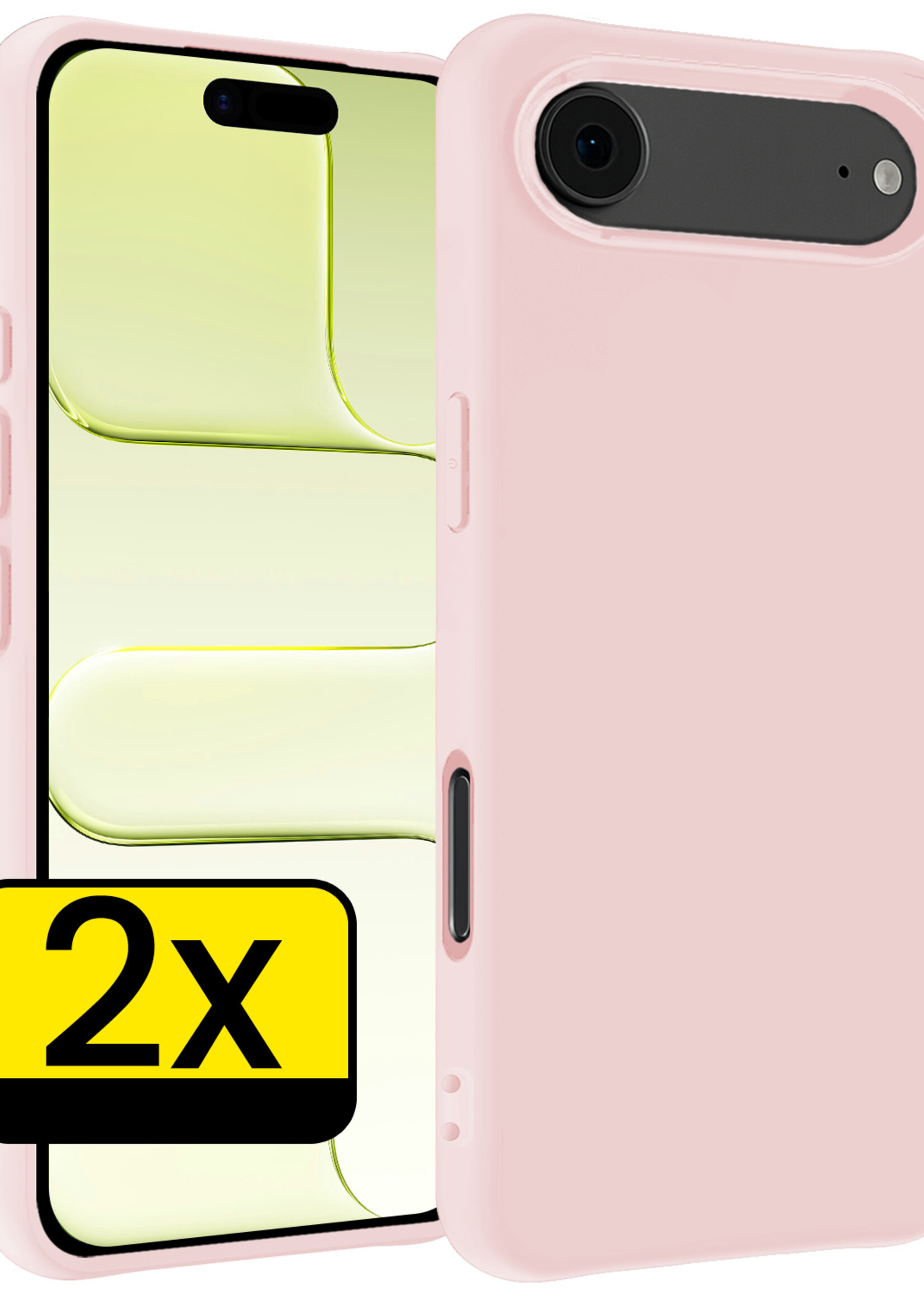 LUQ LUQ iPhone Air Hoesje Siliconen - Lichtroze - 2 PACK