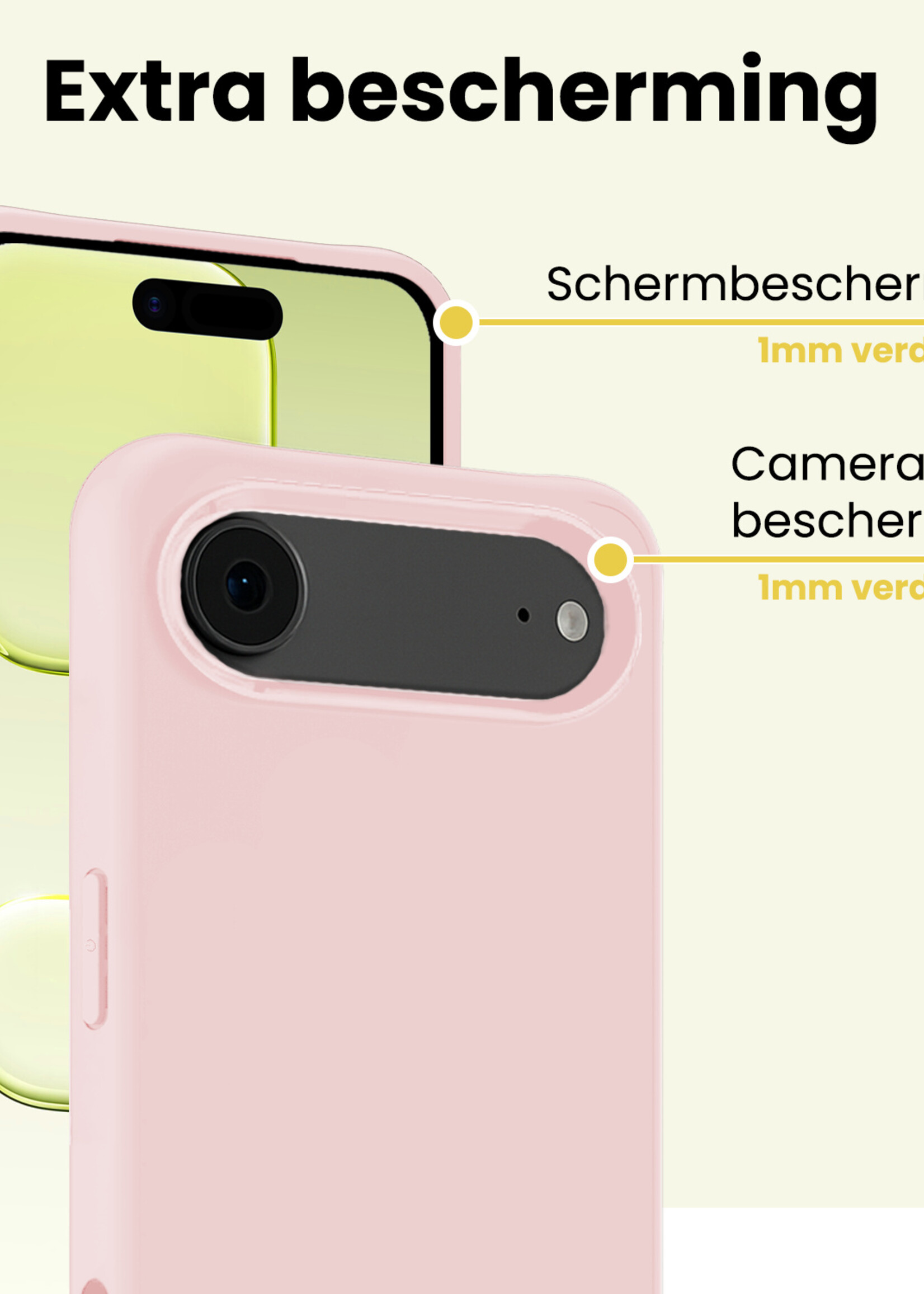 LUQ LUQ iPhone Air Hoesje Siliconen - Lichtroze - 2 PACK