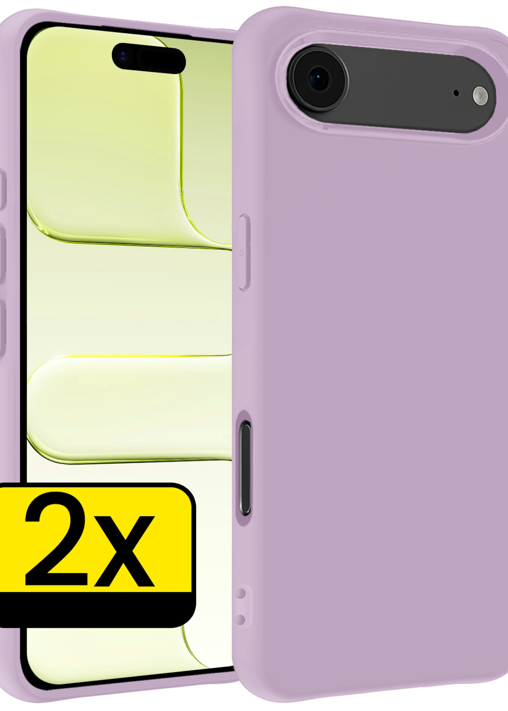 LUQ LUQ iPhone Air Hoesje Siliconen - Lila - 2 PACK