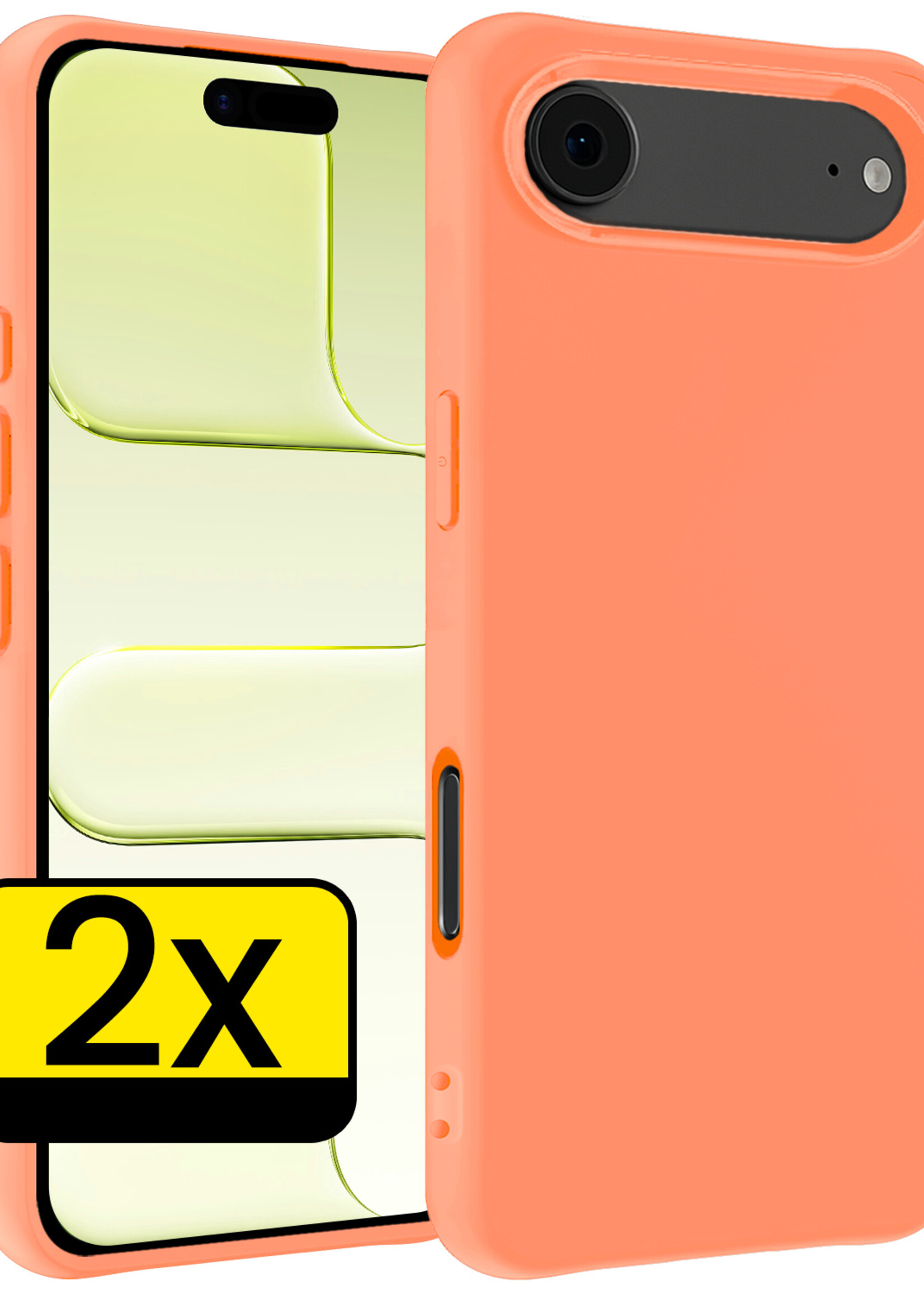 LUQ LUQ iPhone Air Hoesje Siliconen - Perzik - 2 PACK