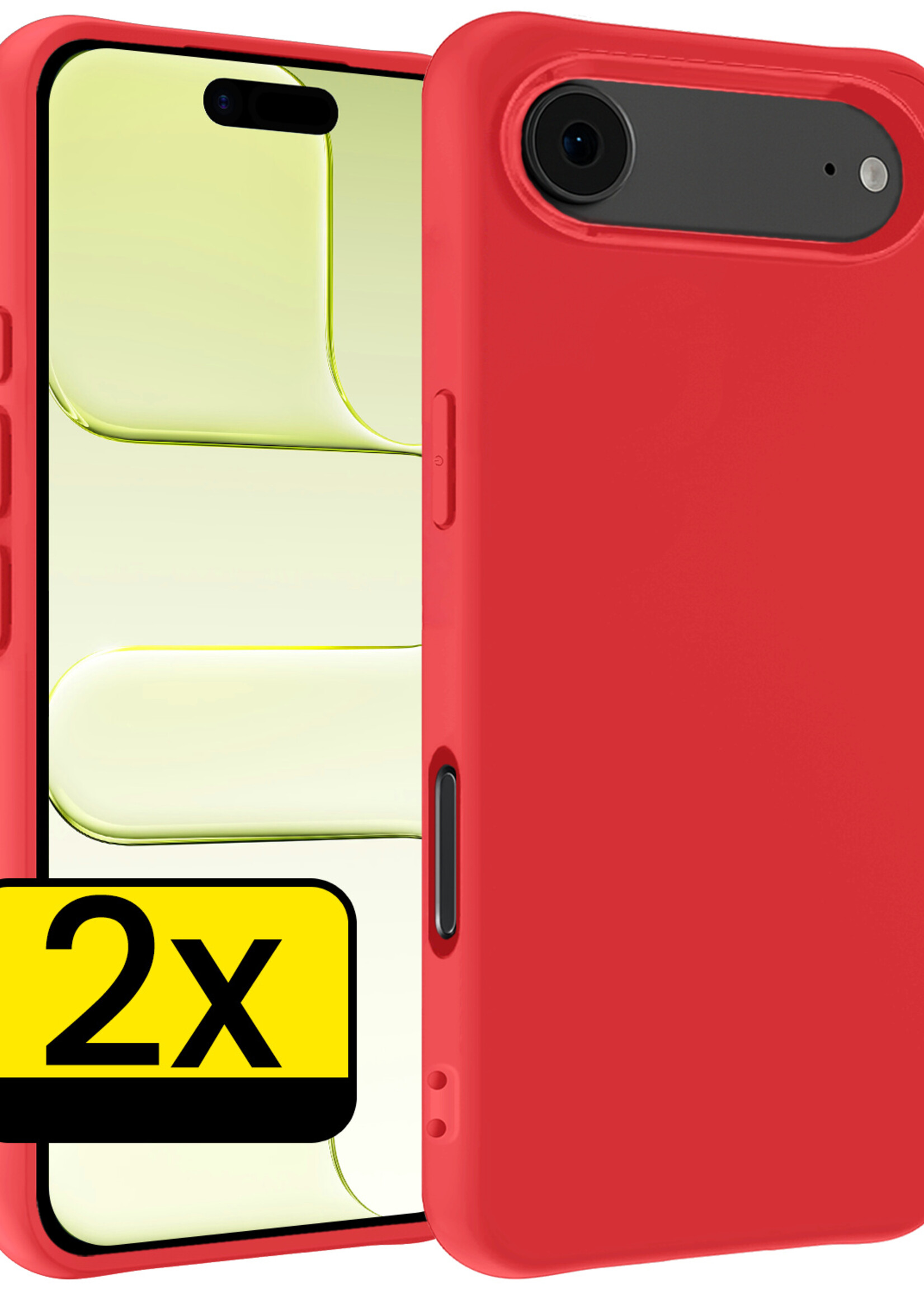 LUQ LUQ iPhone Air Hoesje Siliconen - Rood - 2 PACK