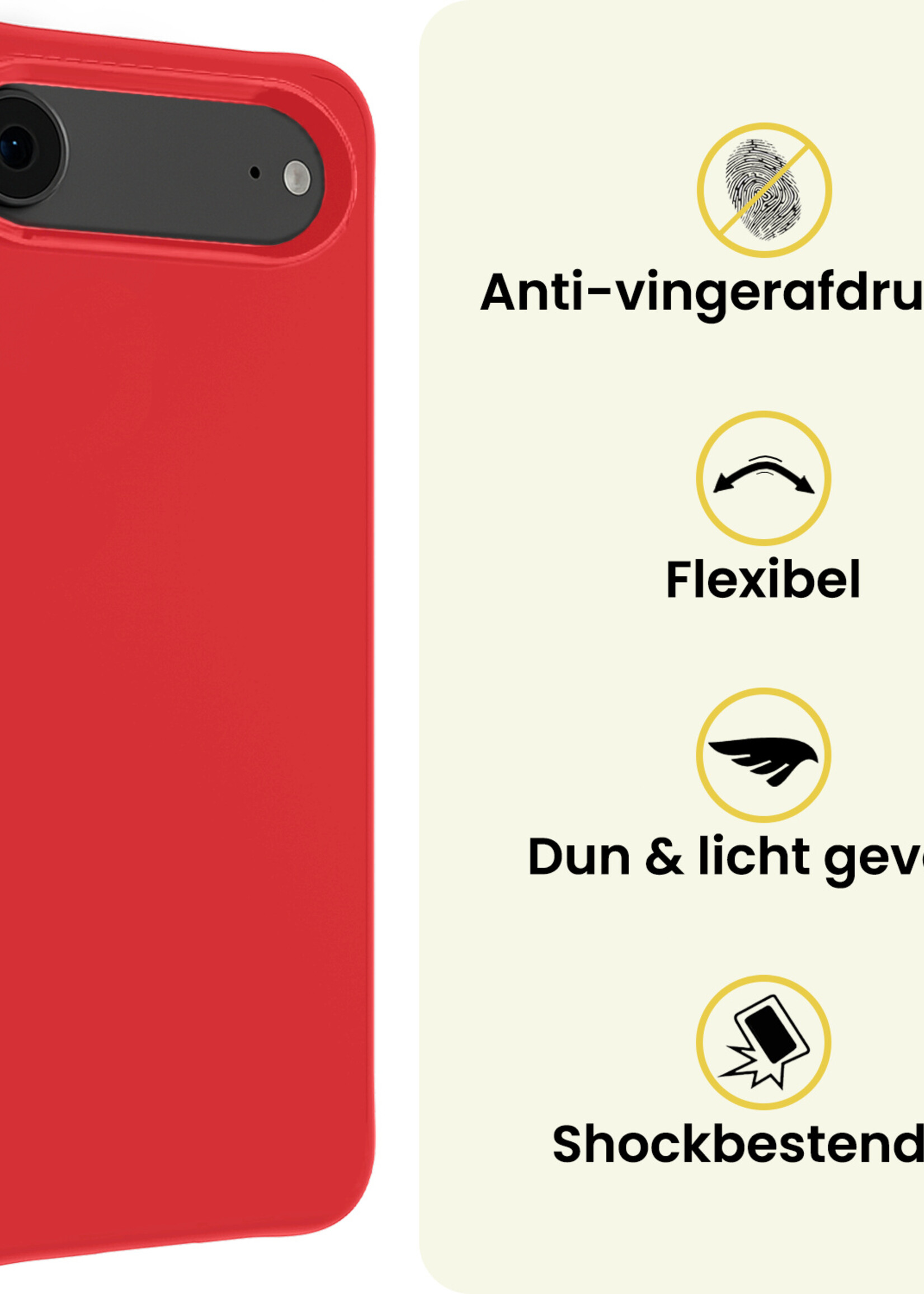 LUQ LUQ iPhone Air Hoesje Siliconen - Rood - 2 PACK