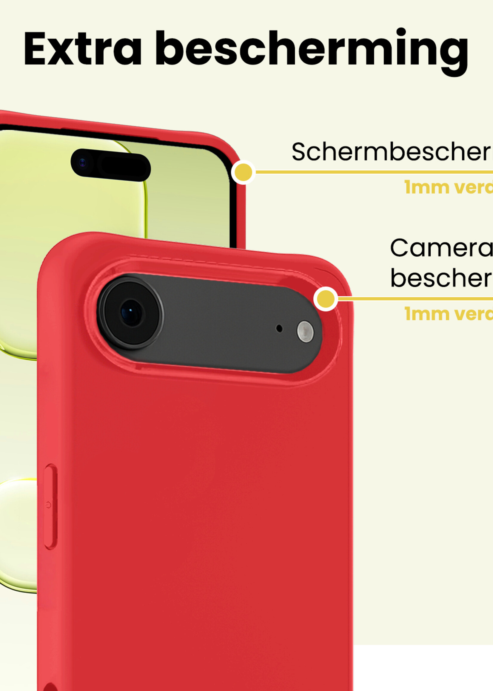 LUQ LUQ iPhone Air Hoesje Siliconen - Rood - 2 PACK