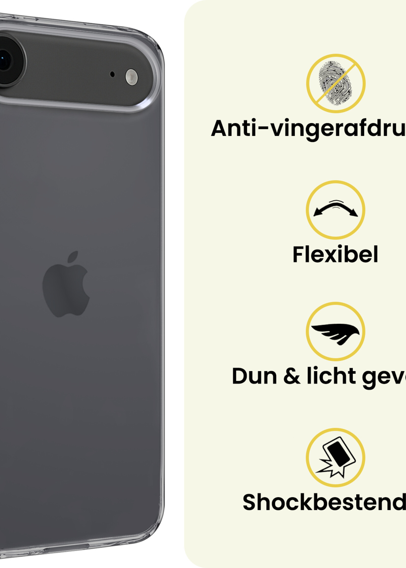 LUQ LUQ iPhone Air Hoesje Siliconen - Transparant - 2 PACK