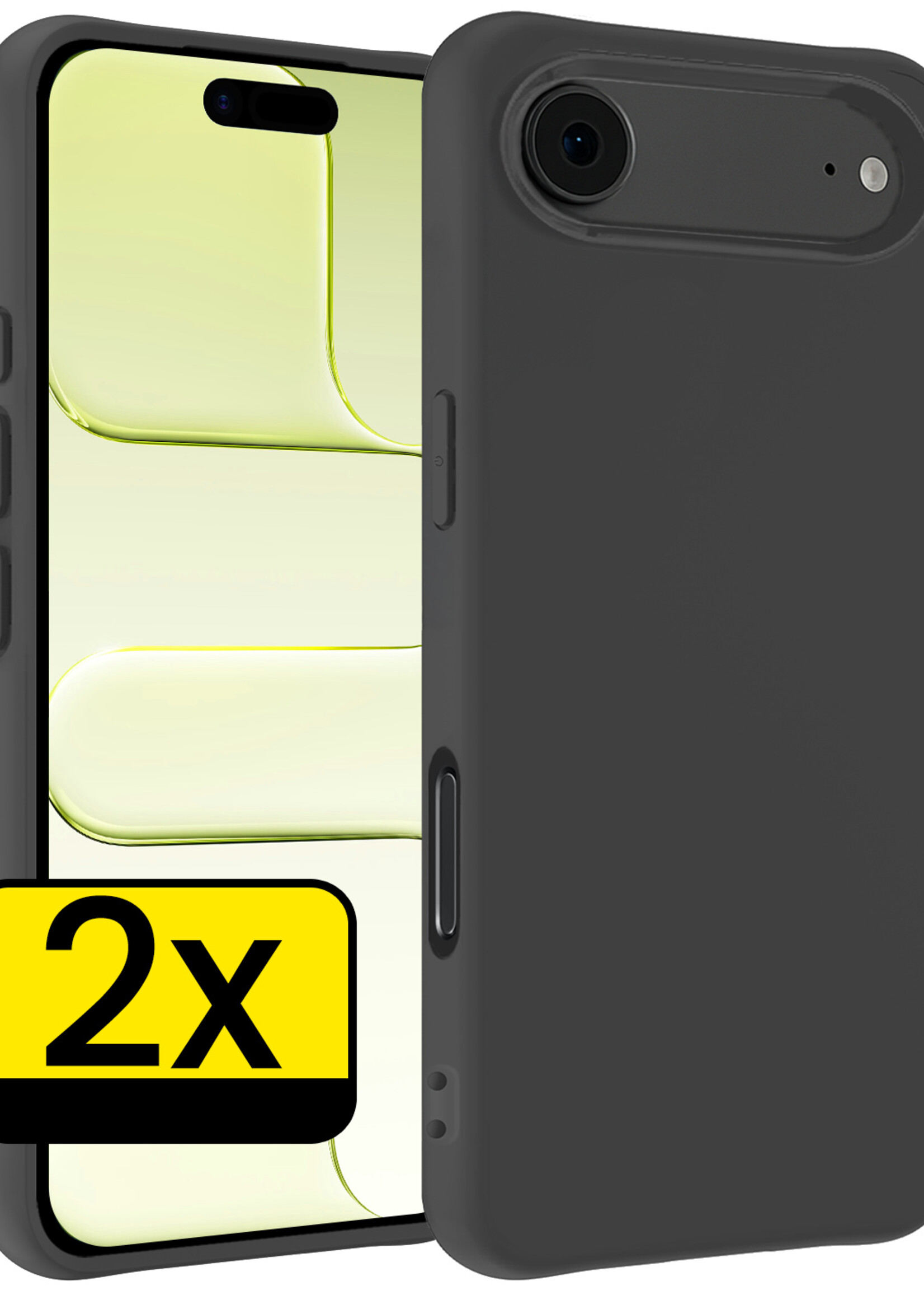 LUQ LUQ iPhone Air Hoesje Siliconen - Zwart - 2 PACK