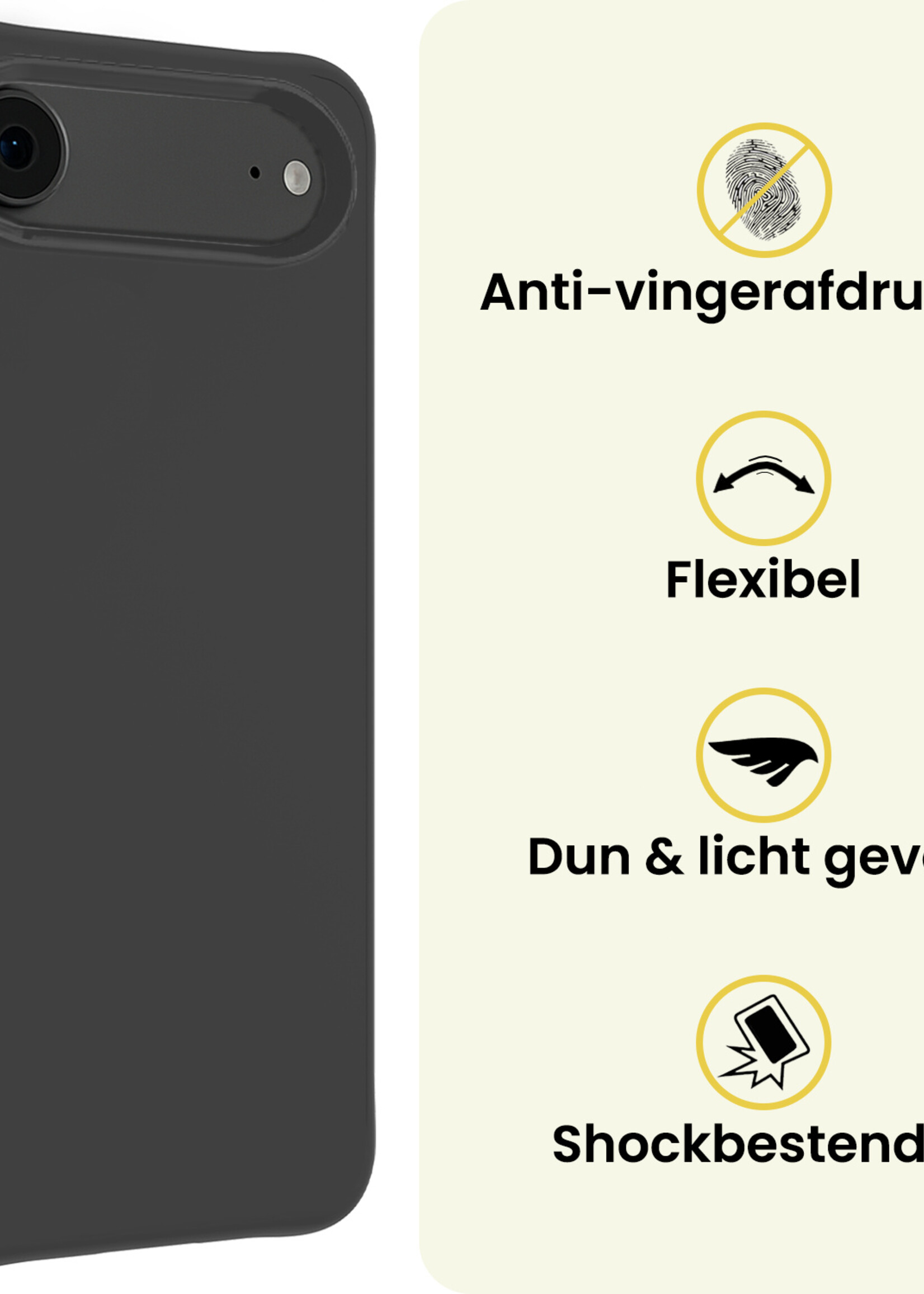 LUQ LUQ iPhone Air Hoesje Siliconen - Zwart - 2 PACK