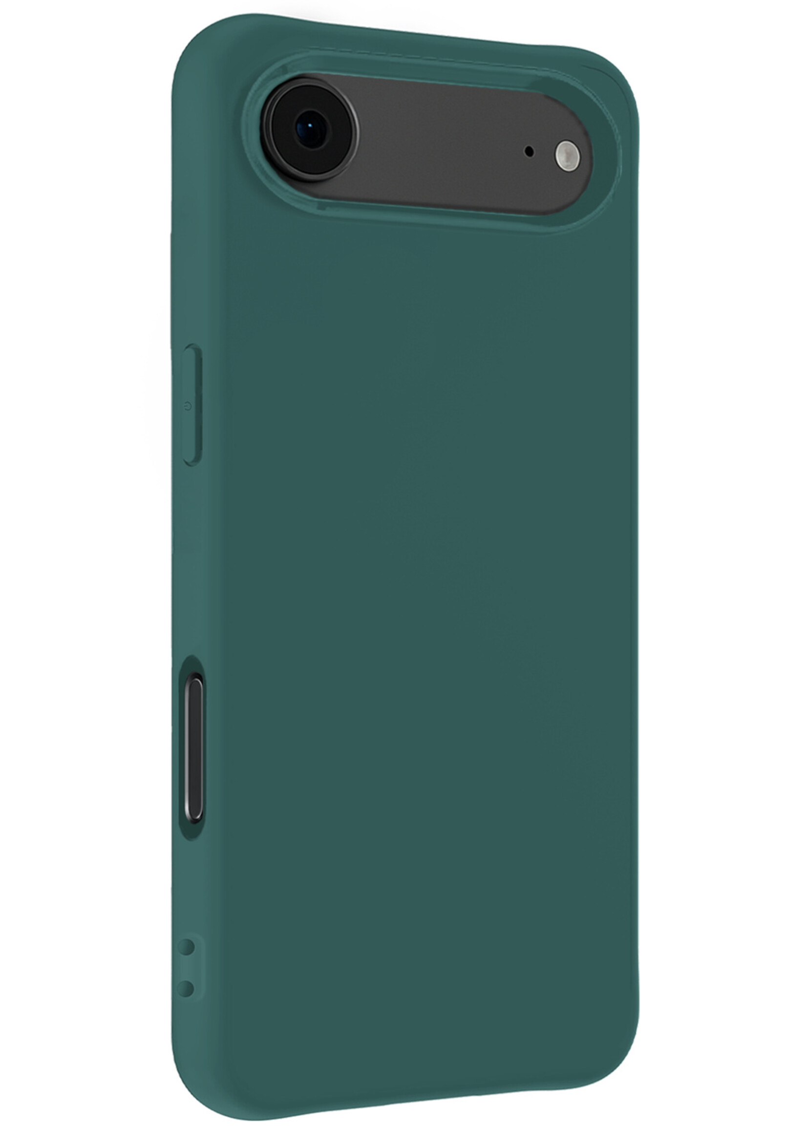 LUQ LUQ iPhone Air Hoesje Siliconen Met Screenprotector Met Dichte Notch - Donkergroen