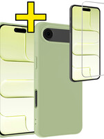 LUQ LUQ iPhone Air Hoesje Siliconen Met Screenprotector Met Dichte Notch - Groen