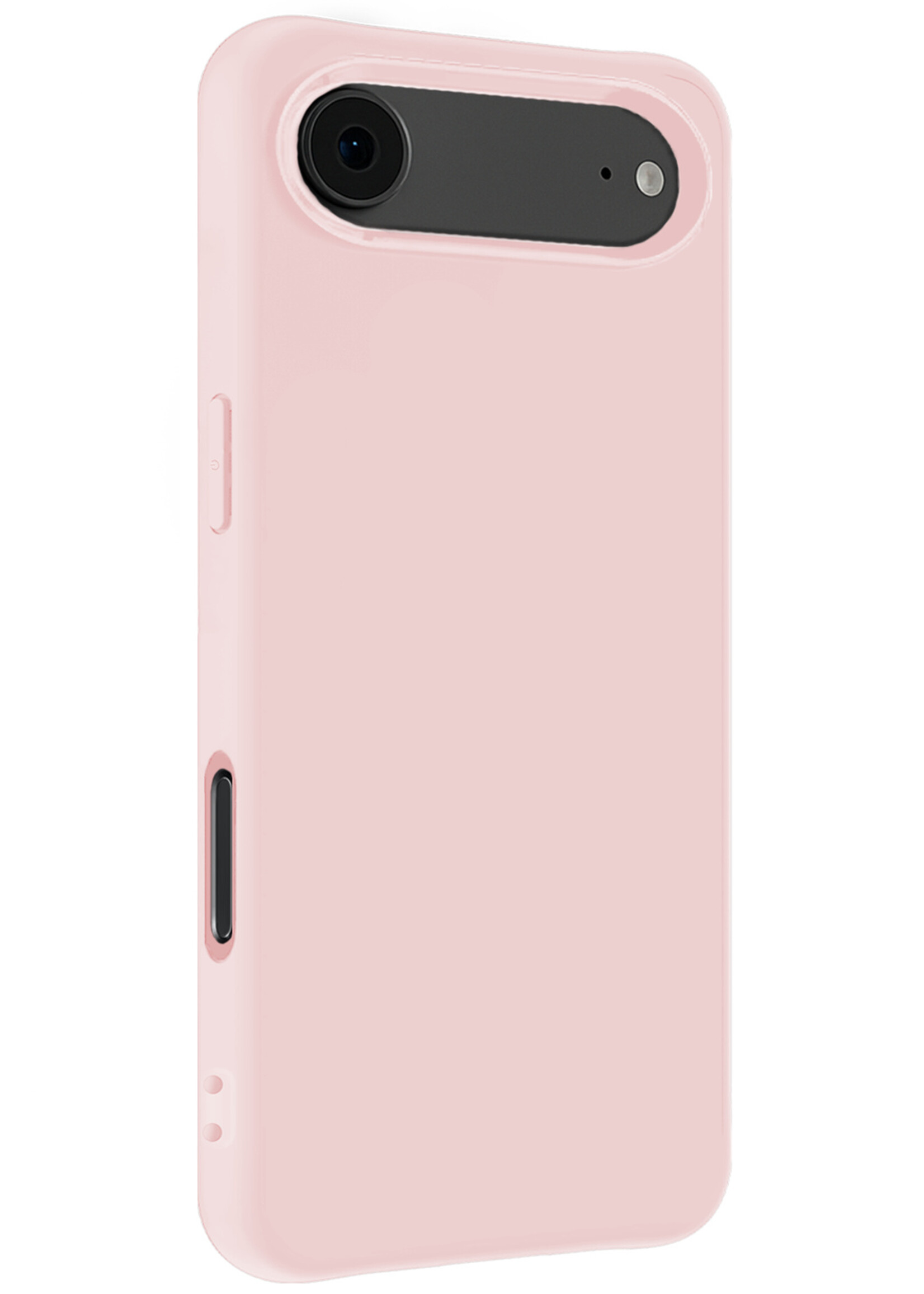 LUQ LUQ iPhone Air Hoesje Siliconen Met Screenprotector Met Dichte Notch - Lichtroze