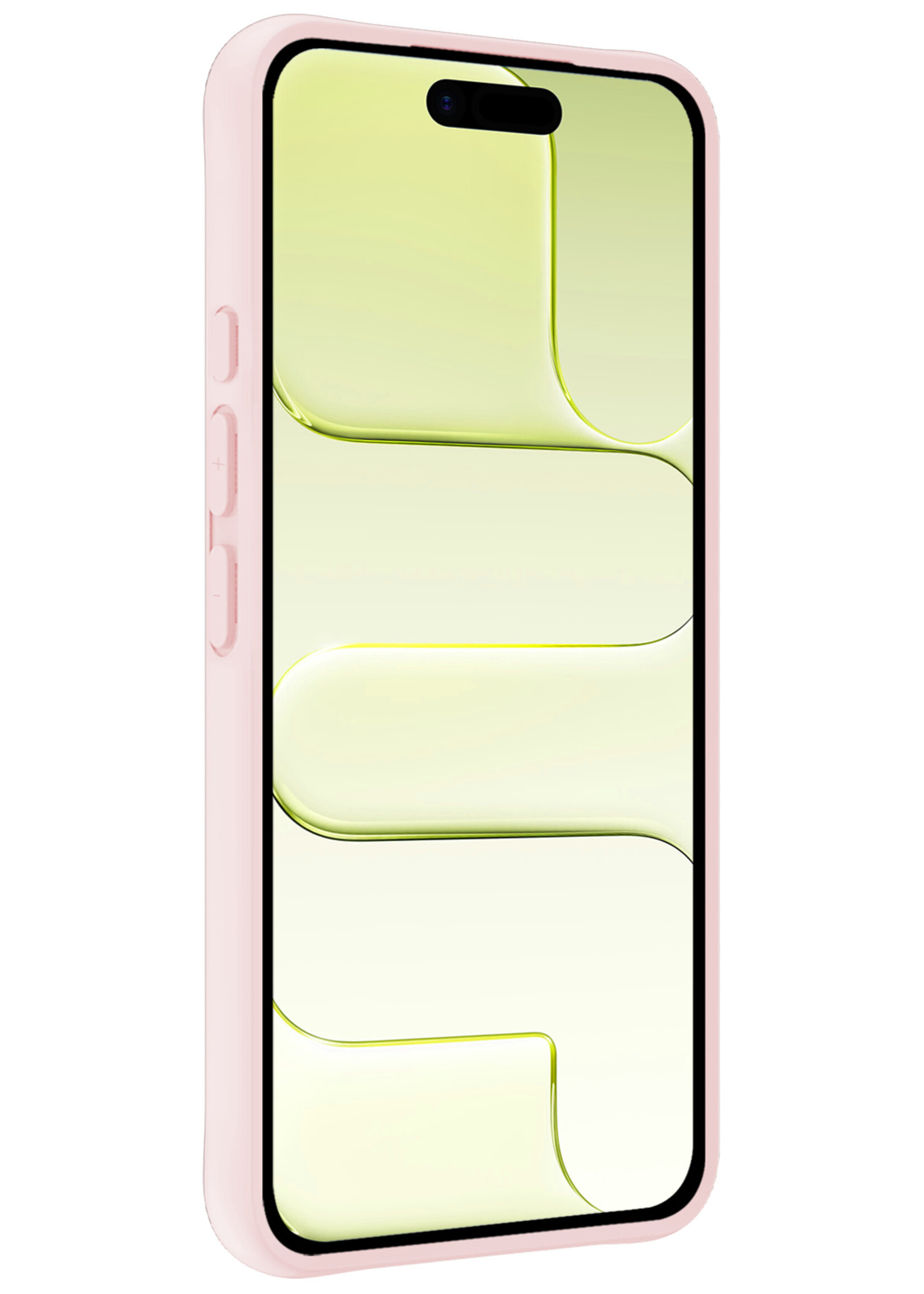 LUQ LUQ iPhone Air Hoesje Siliconen Met Screenprotector Met Dichte Notch - Lichtroze