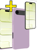 LUQ LUQ iPhone Air Hoesje Siliconen Met Screenprotector Met Dichte Notch - Lila
