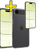 LUQ LUQ iPhone Air Hoesje Siliconen Met Screenprotector Met Dichte Notch - Transparant