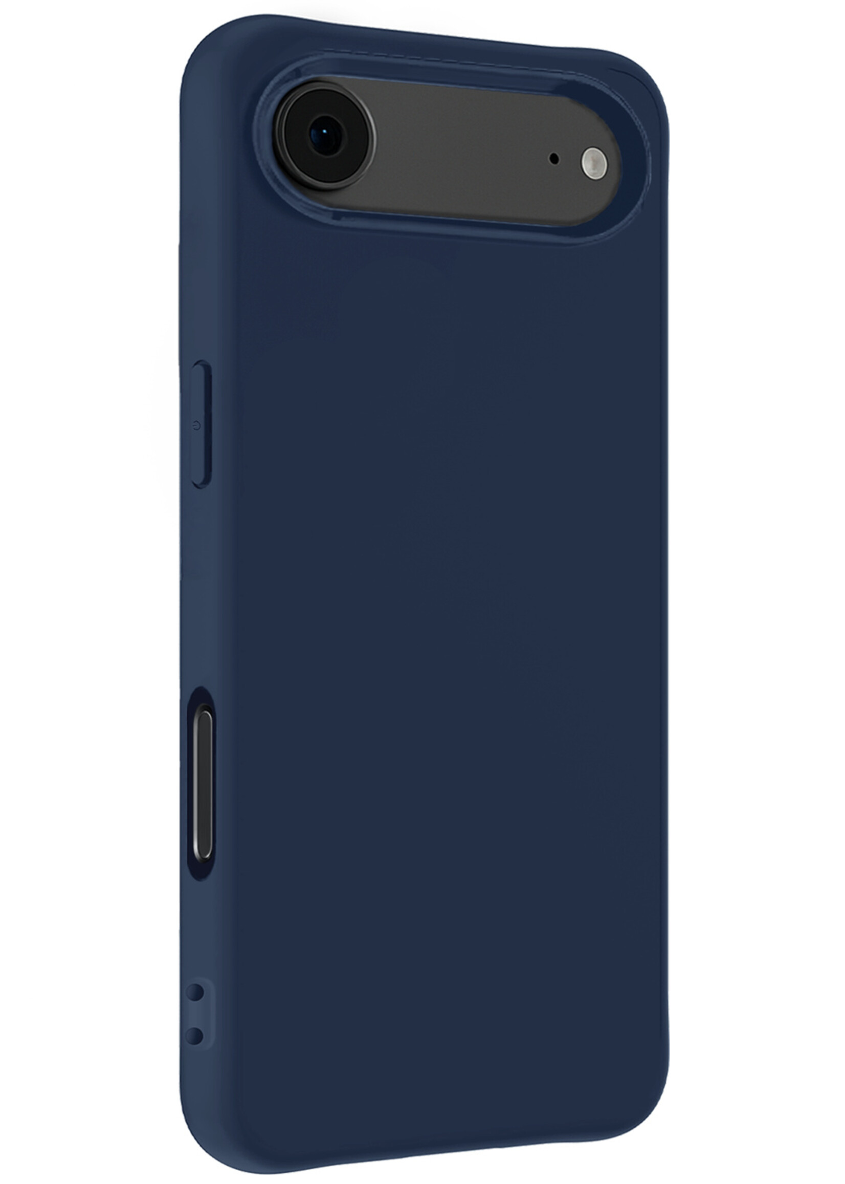 LUQ LUQ iPhone Air Hoesje Siliconen Met 2x Screenprotector Met Dichte Notch - Donkerblauw