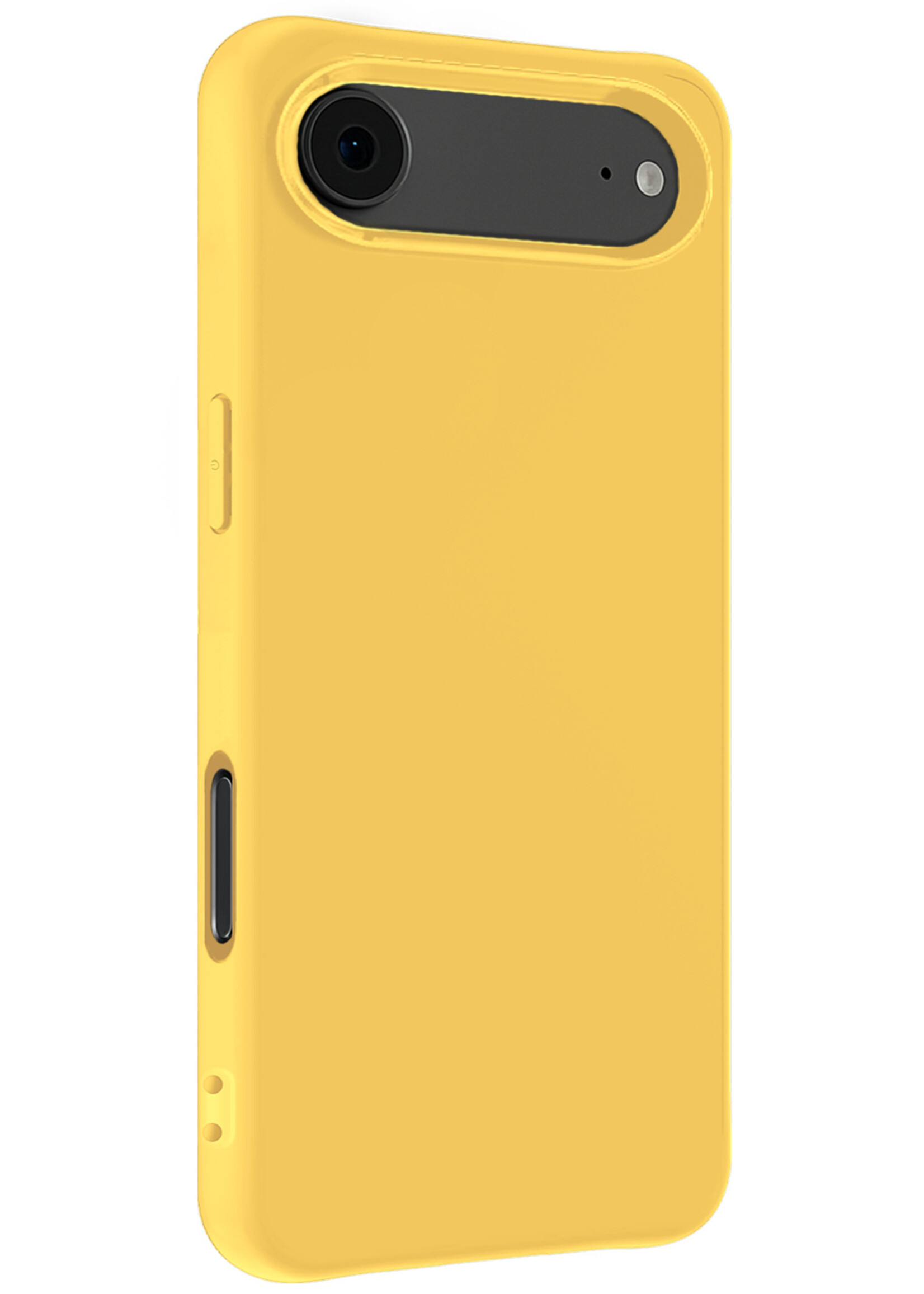 LUQ LUQ iPhone Air Hoesje Siliconen Met 2x Screenprotector Met Dichte Notch - Geel